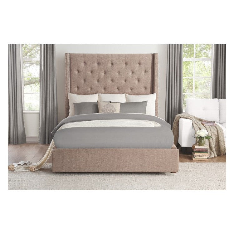 (2) FULL BED, BROWN FABRIC 5877FBR-1*