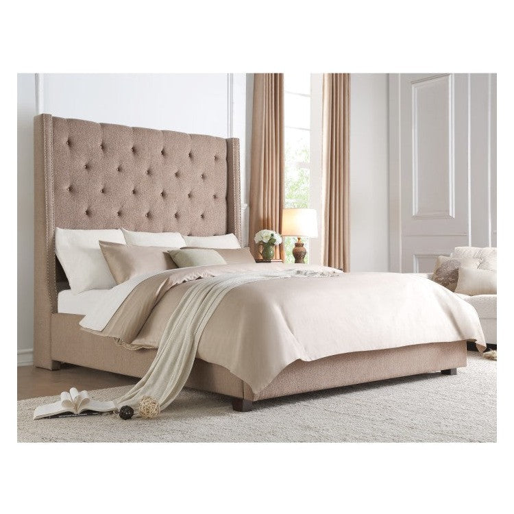 (2) FULL BED, BROWN FABRIC 5877FBR-1*