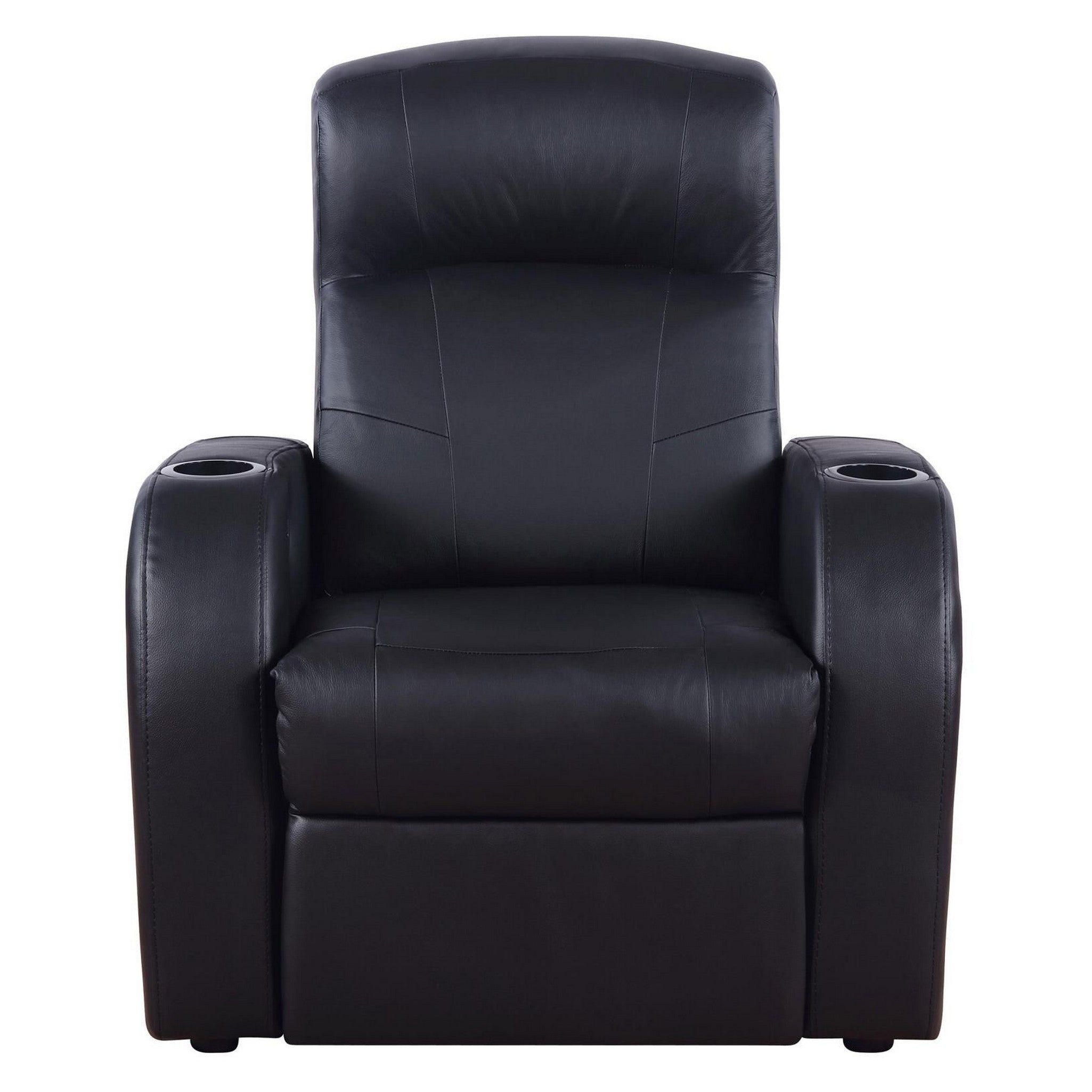 Cyrus Home Theater Upholstered Recliner Black 600001