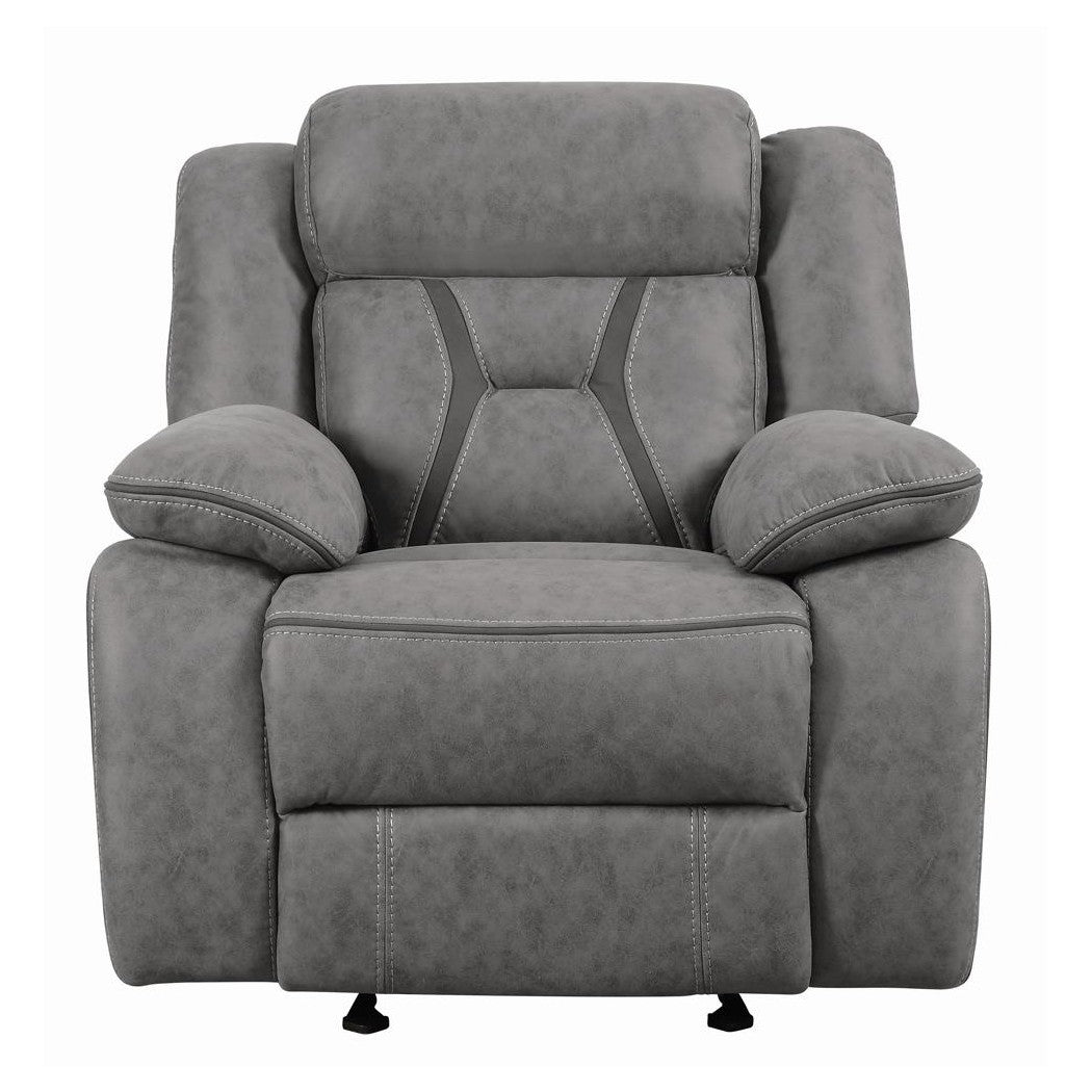 Higgins Overstuffed Upholstered Glider Recliner Grey 602263