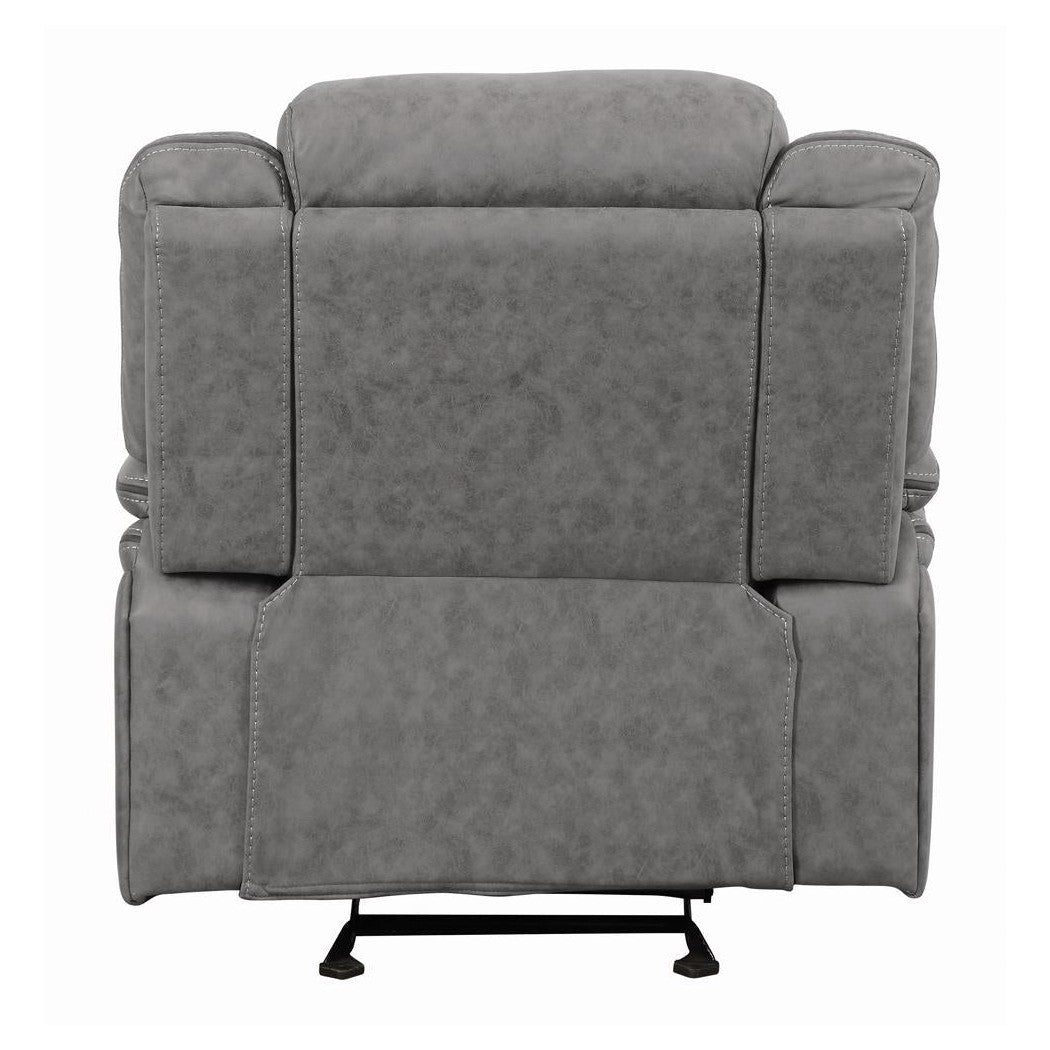 Higgins Overstuffed Upholstered Glider Recliner Grey 602263