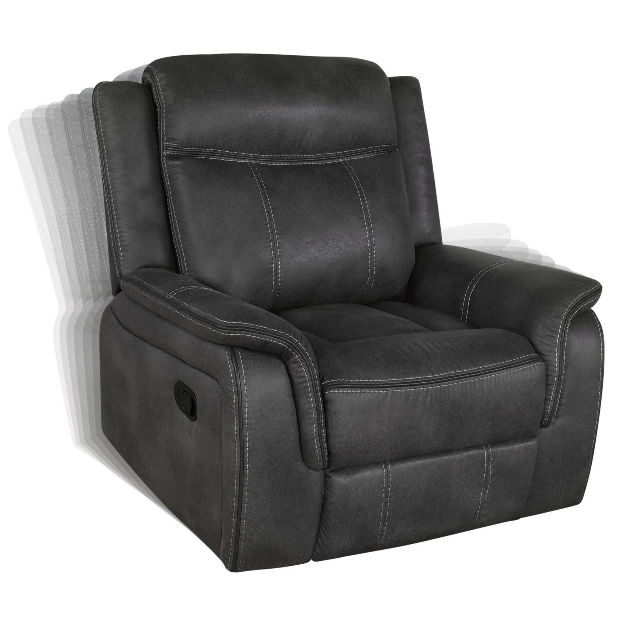 Lawrence Upholstered Tufted Back Glider Recliner 603506