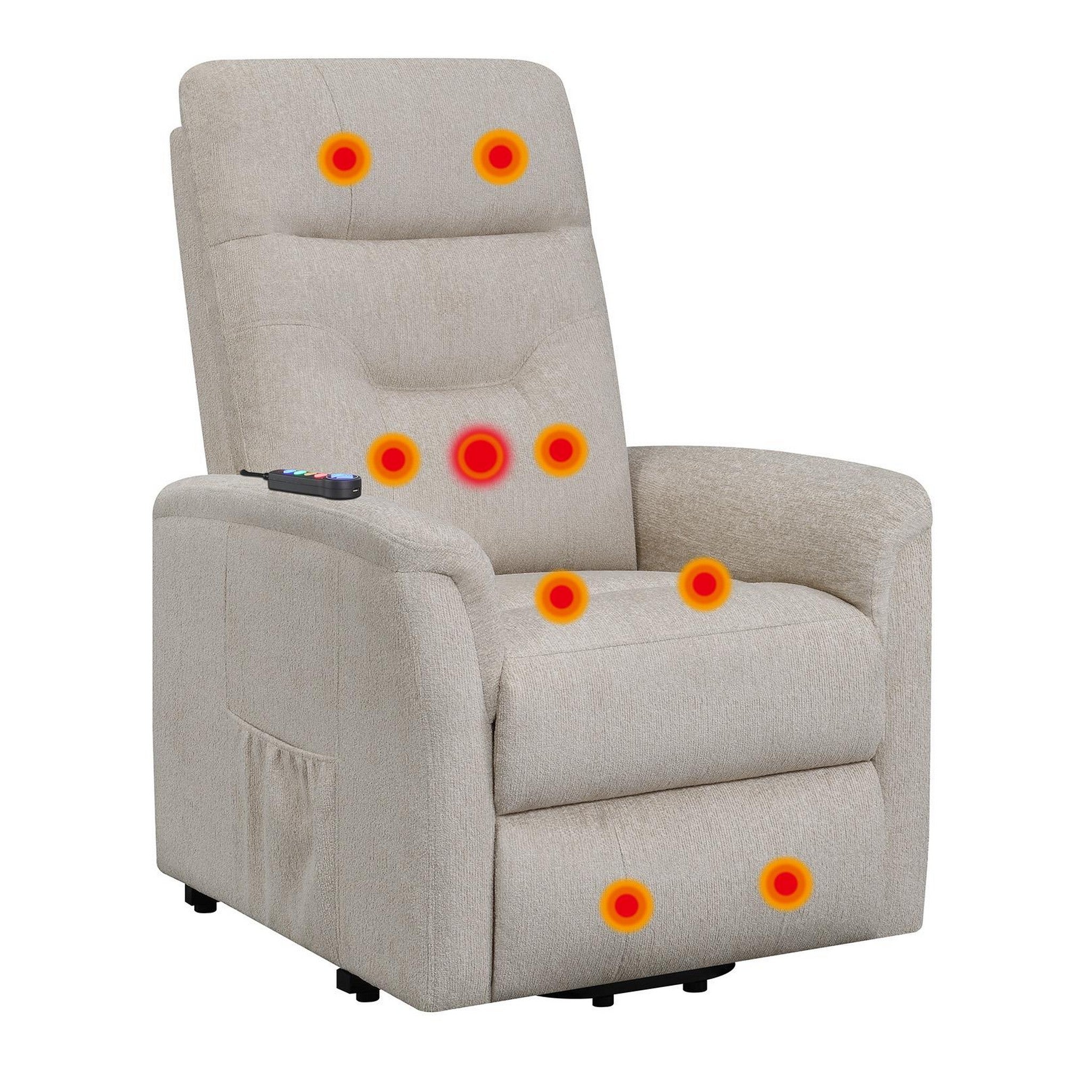 Henrietta Power Lift Recliner with Storage Pocket Beige 609405P