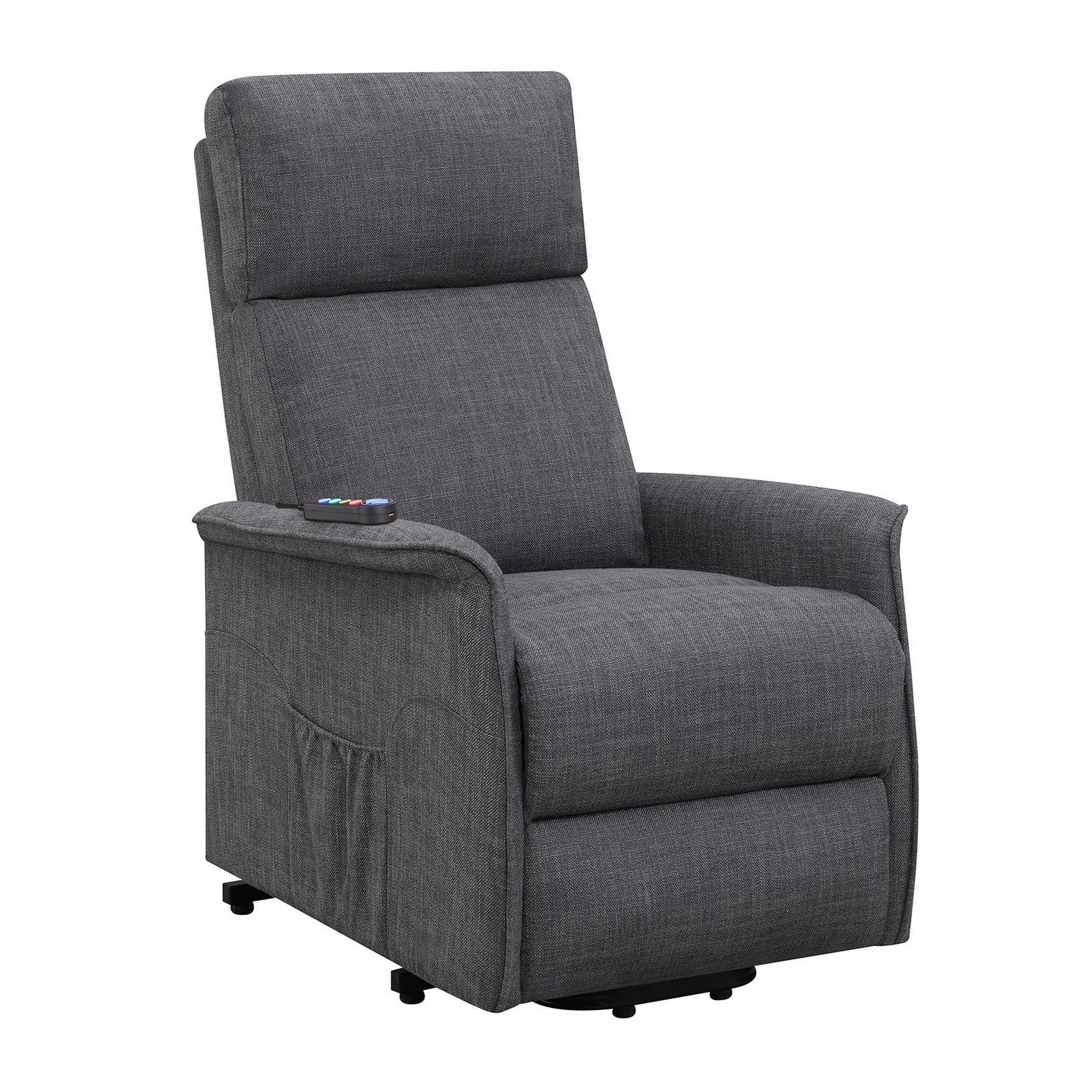 Herrera Power Lift Recliner with Wired Remote Charcoal 609406P