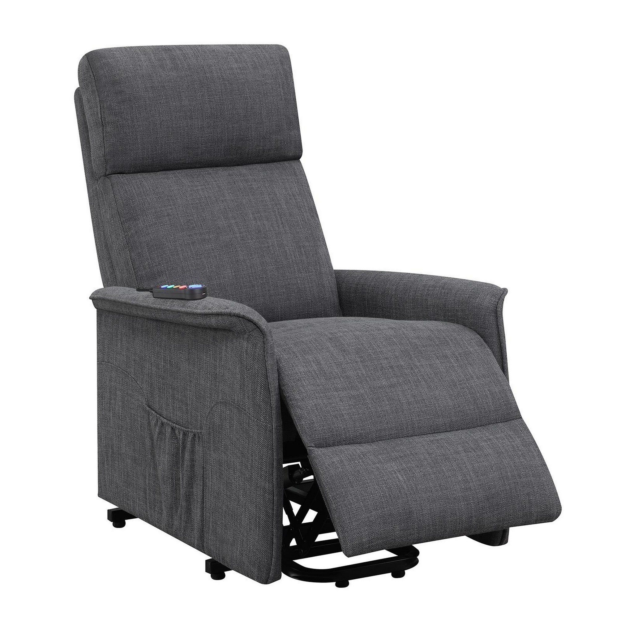 Herrera Power Lift Recliner with Wired Remote Charcoal 609406P