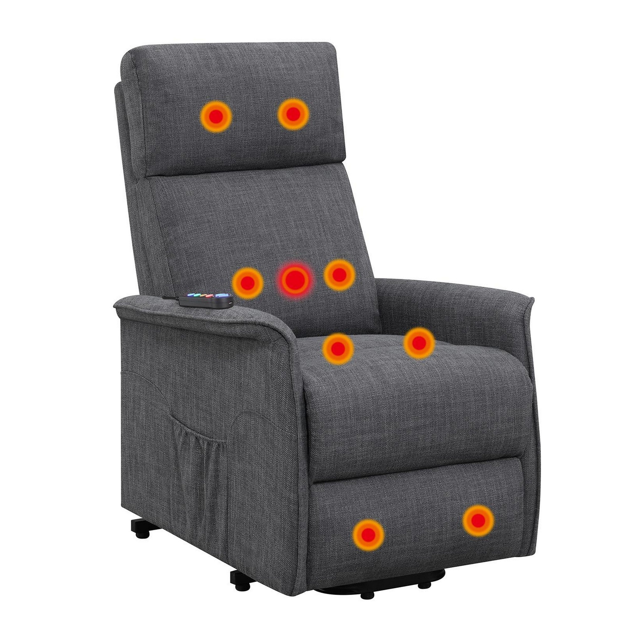 Herrera Power Lift Recliner with Wired Remote Charcoal 609406P