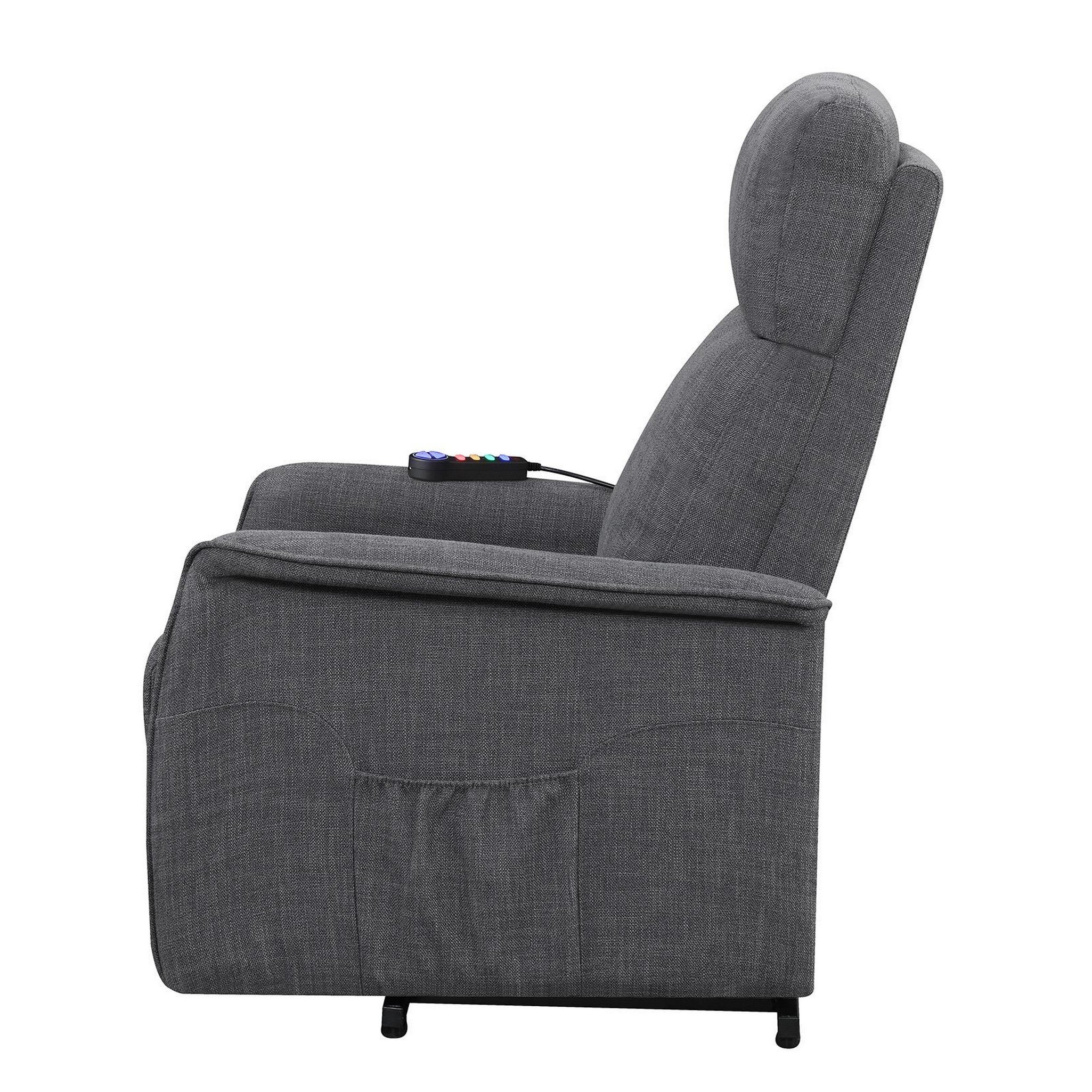 Herrera Power Lift Recliner with Wired Remote Charcoal 609406P