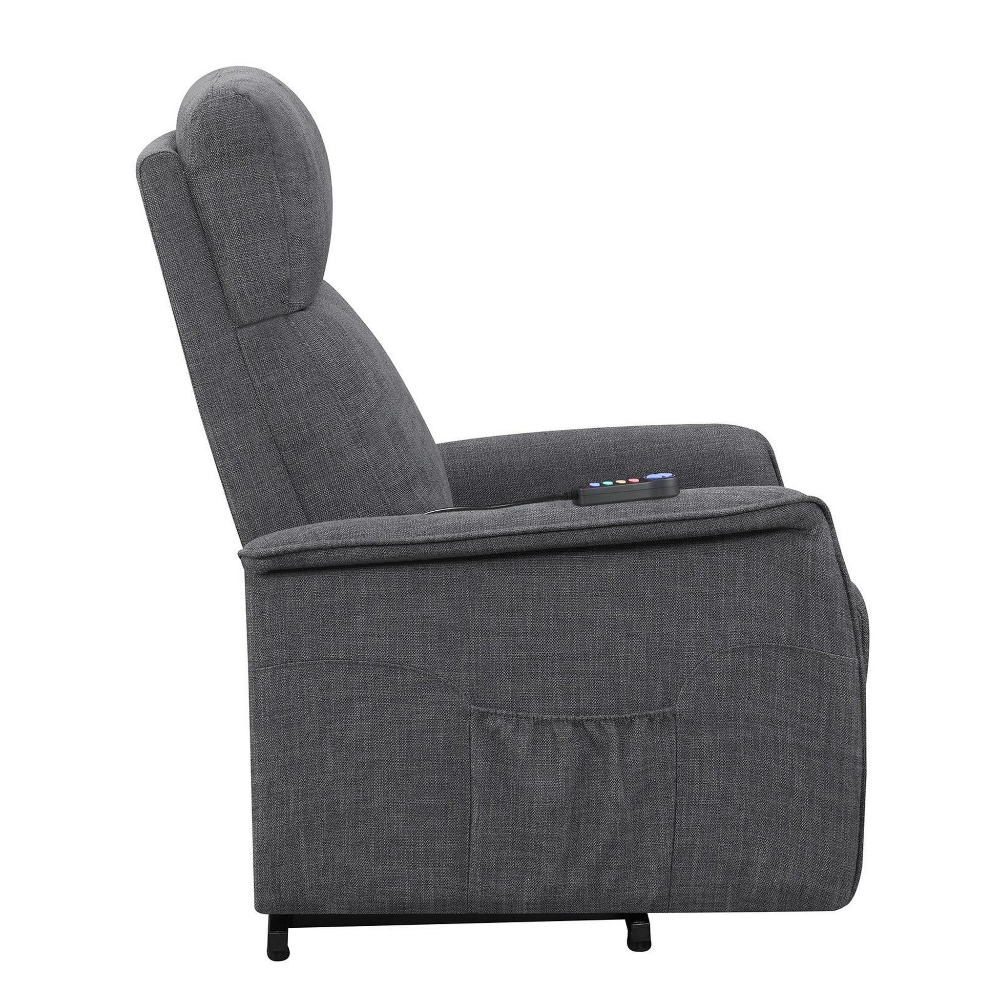 Herrera Power Lift Recliner with Wired Remote Charcoal 609406P