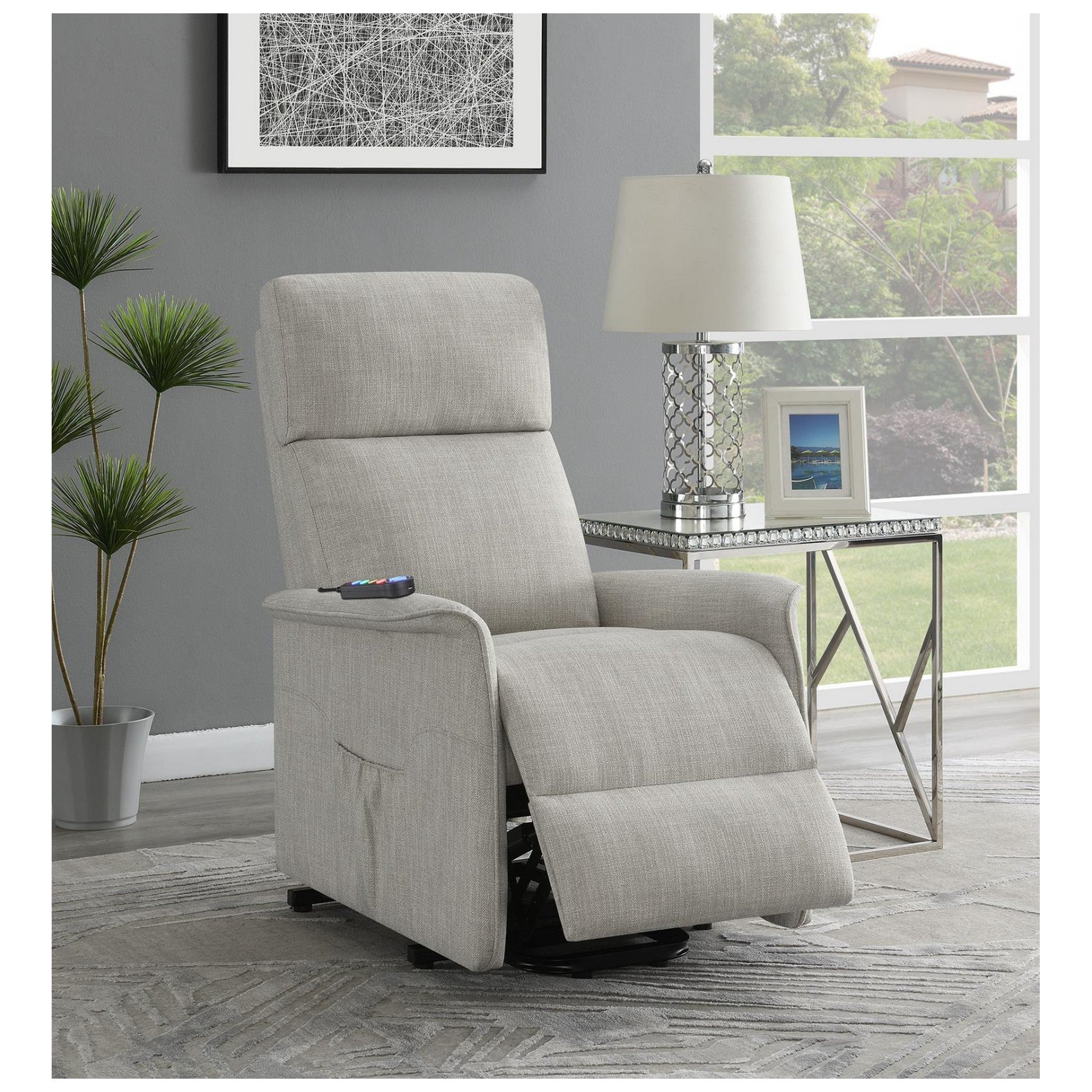 Herrera Power Lift Recliner with Wired Remote Beige 609407P