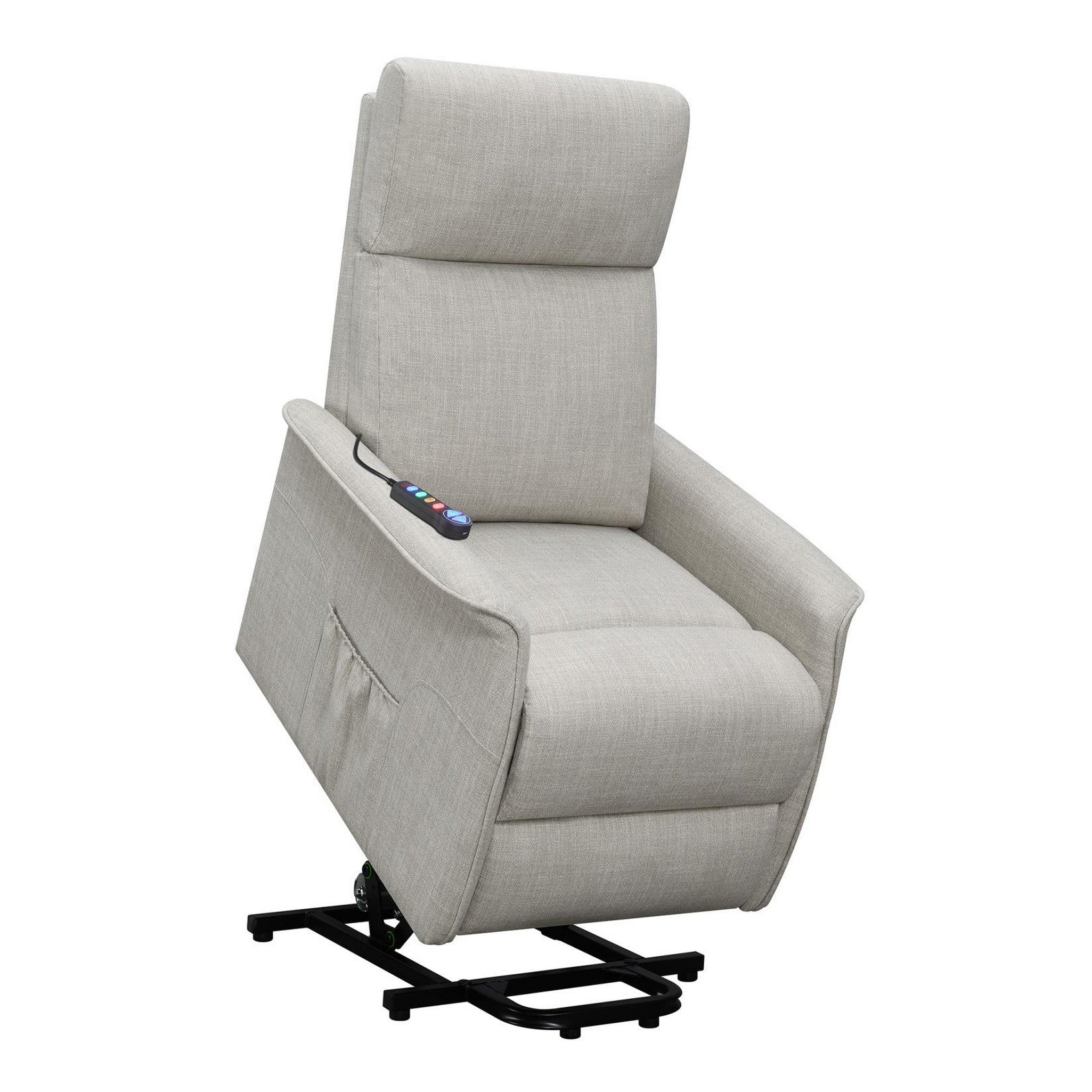 Herrera Power Lift Recliner with Wired Remote Beige 609407P
