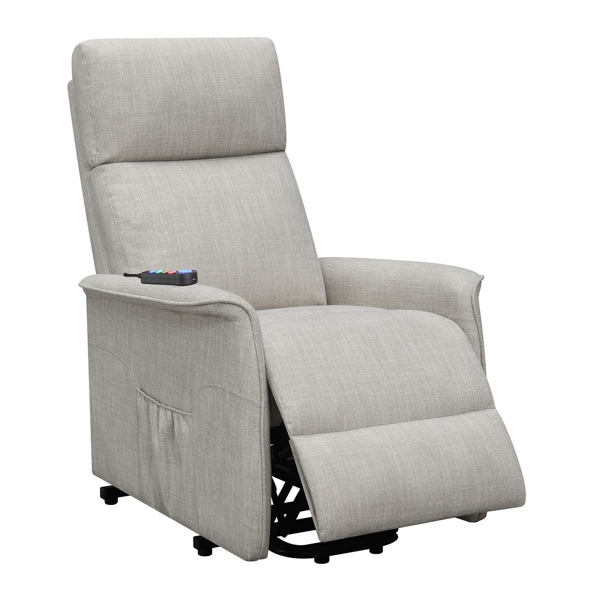 Herrera Power Lift Recliner with Wired Remote Beige 609407P