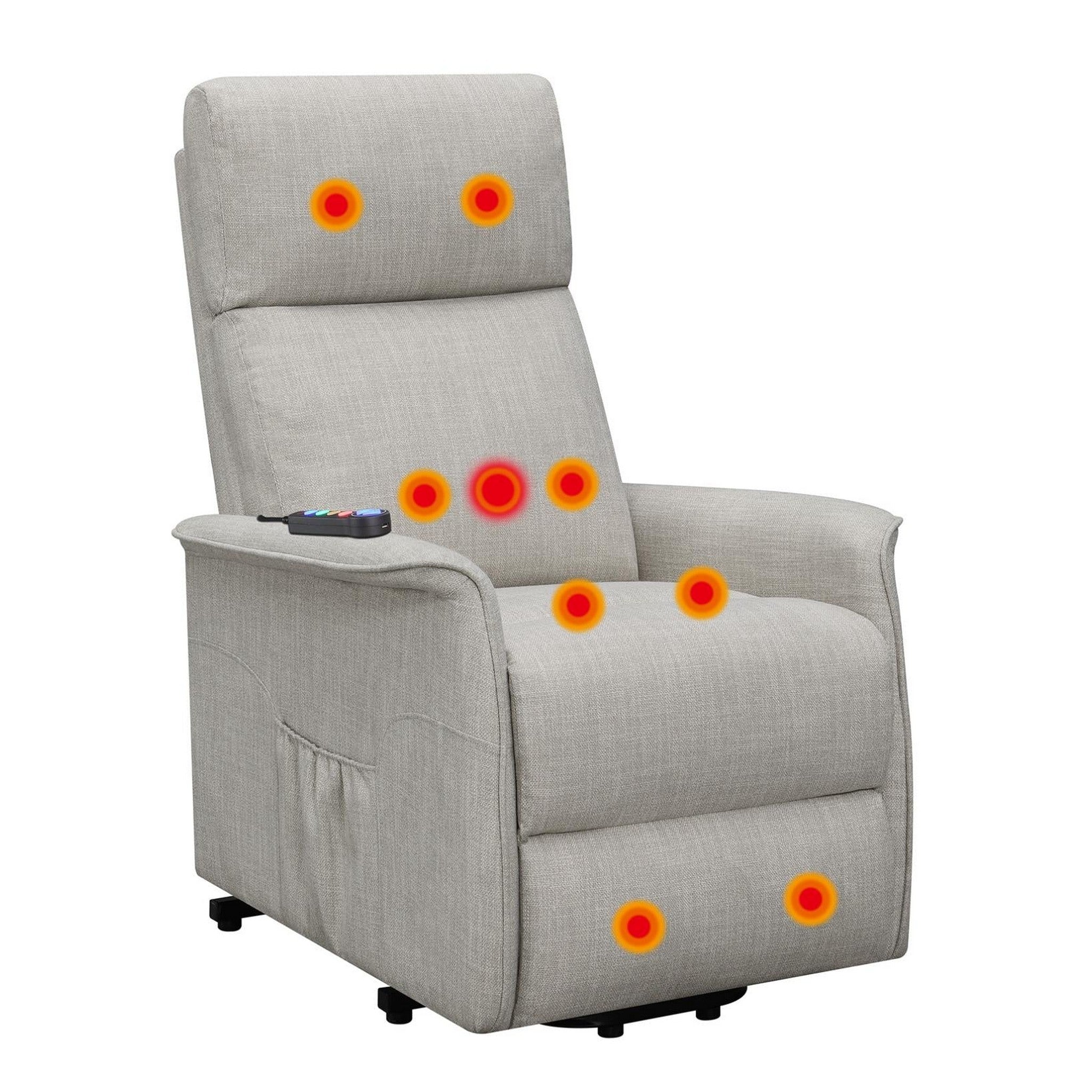 Herrera Power Lift Recliner with Wired Remote Beige 609407P