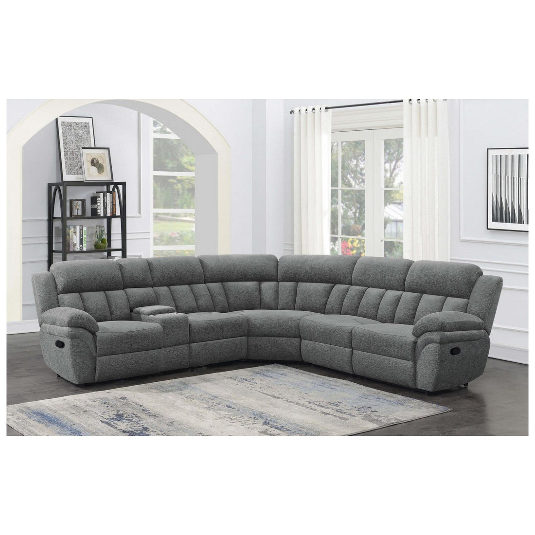 Bahrain 6-piece Upholstered Motion Sectional Charcoal 609540