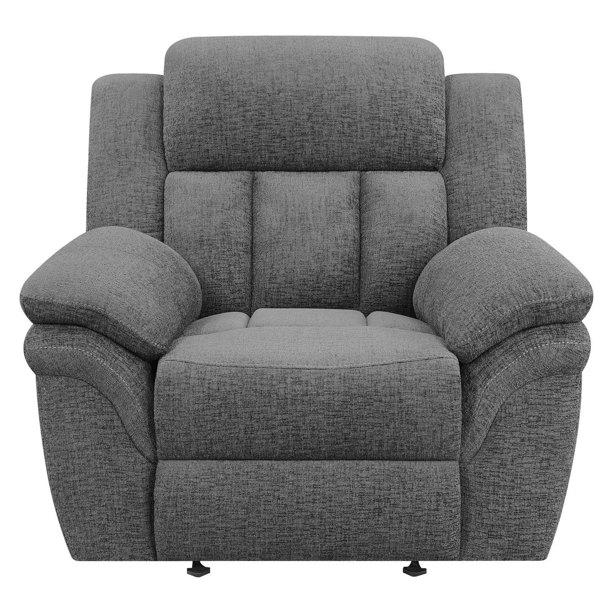Bahrain Upholstered Power Glider Recliner Charcoal 609543P