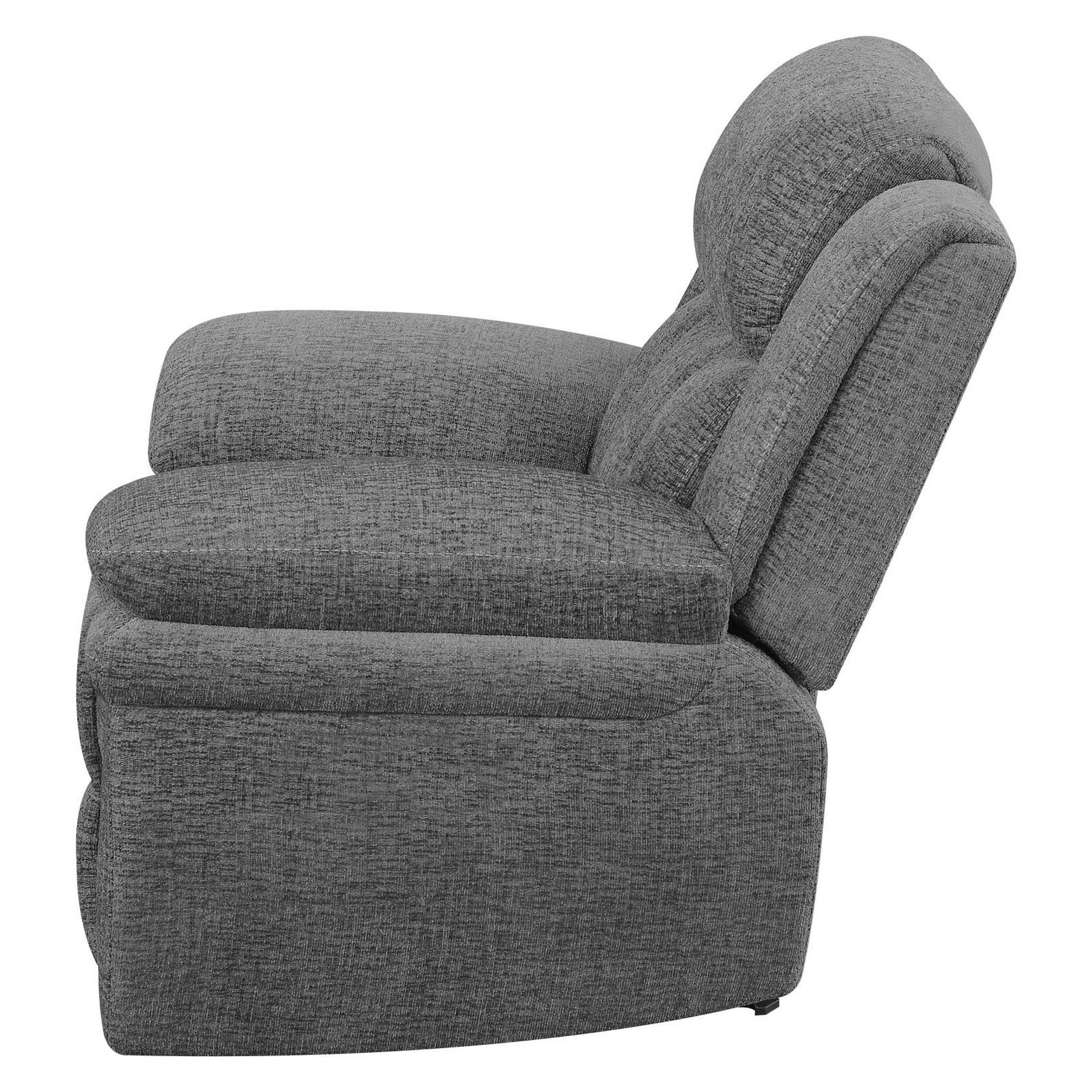Bahrain Upholstered Power Glider Recliner Charcoal 609543P