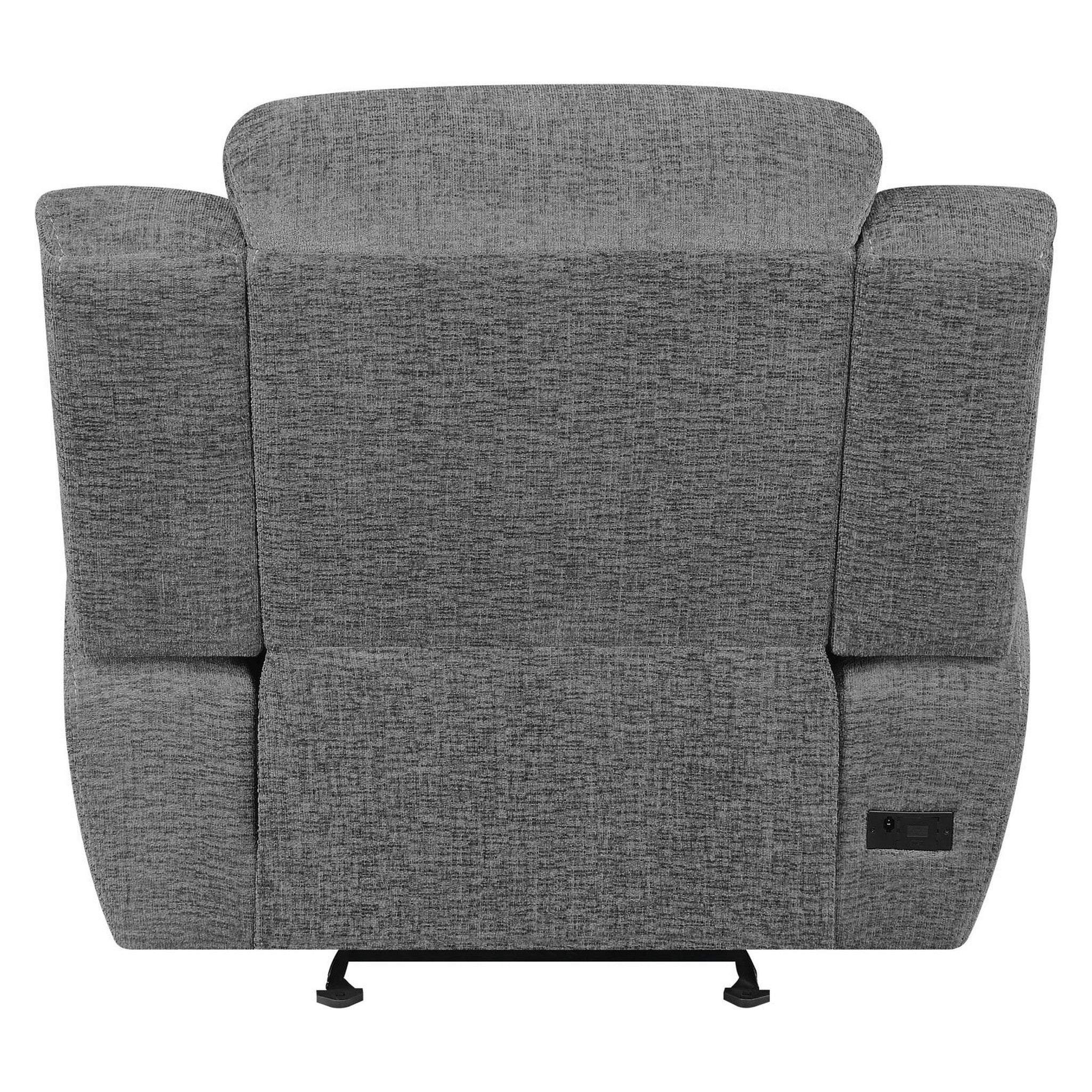 Bahrain Upholstered Power Glider Recliner Charcoal 609543P