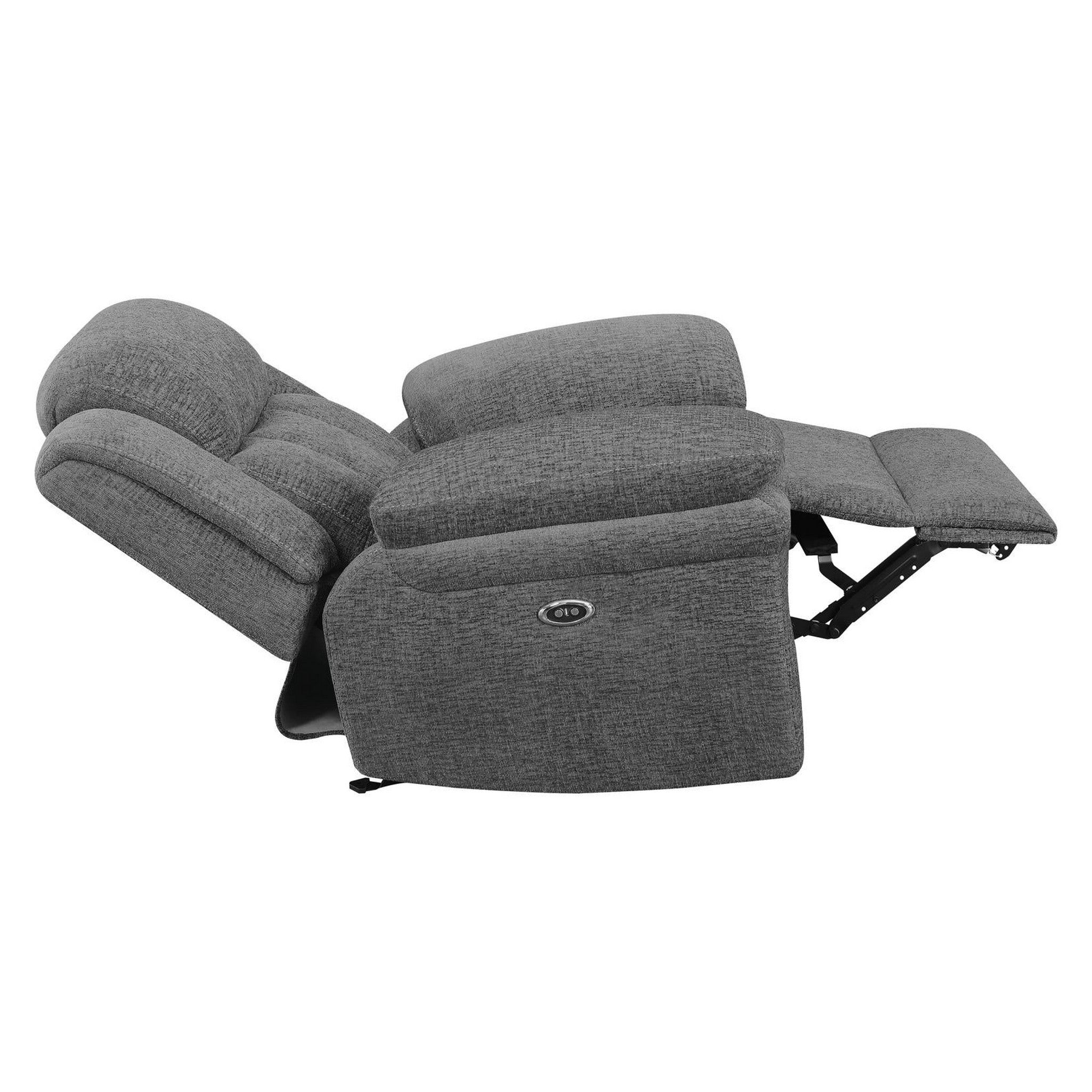 Bahrain Upholstered Power Glider Recliner Charcoal 609543P