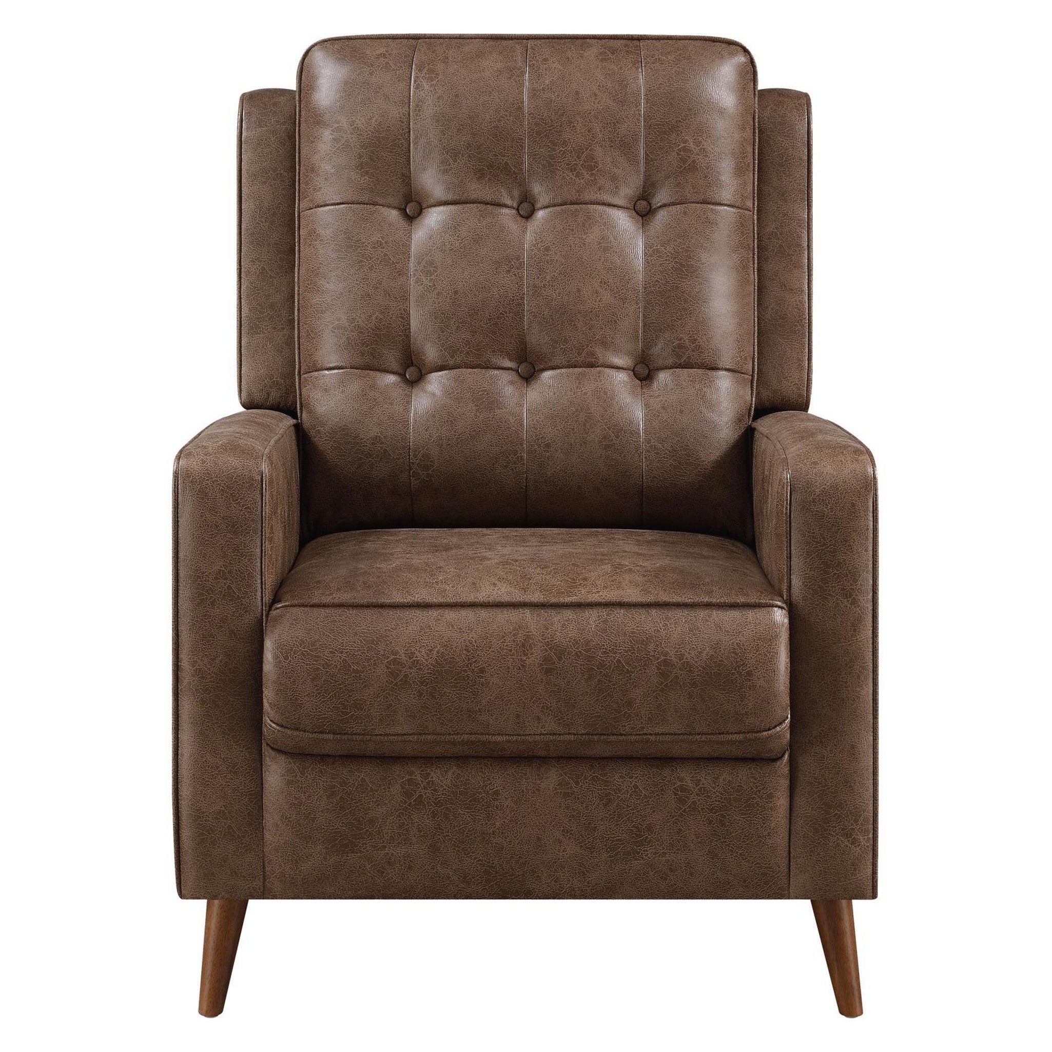 Davidson Upholstered Tufted Push Back Recliner Brown 609566
