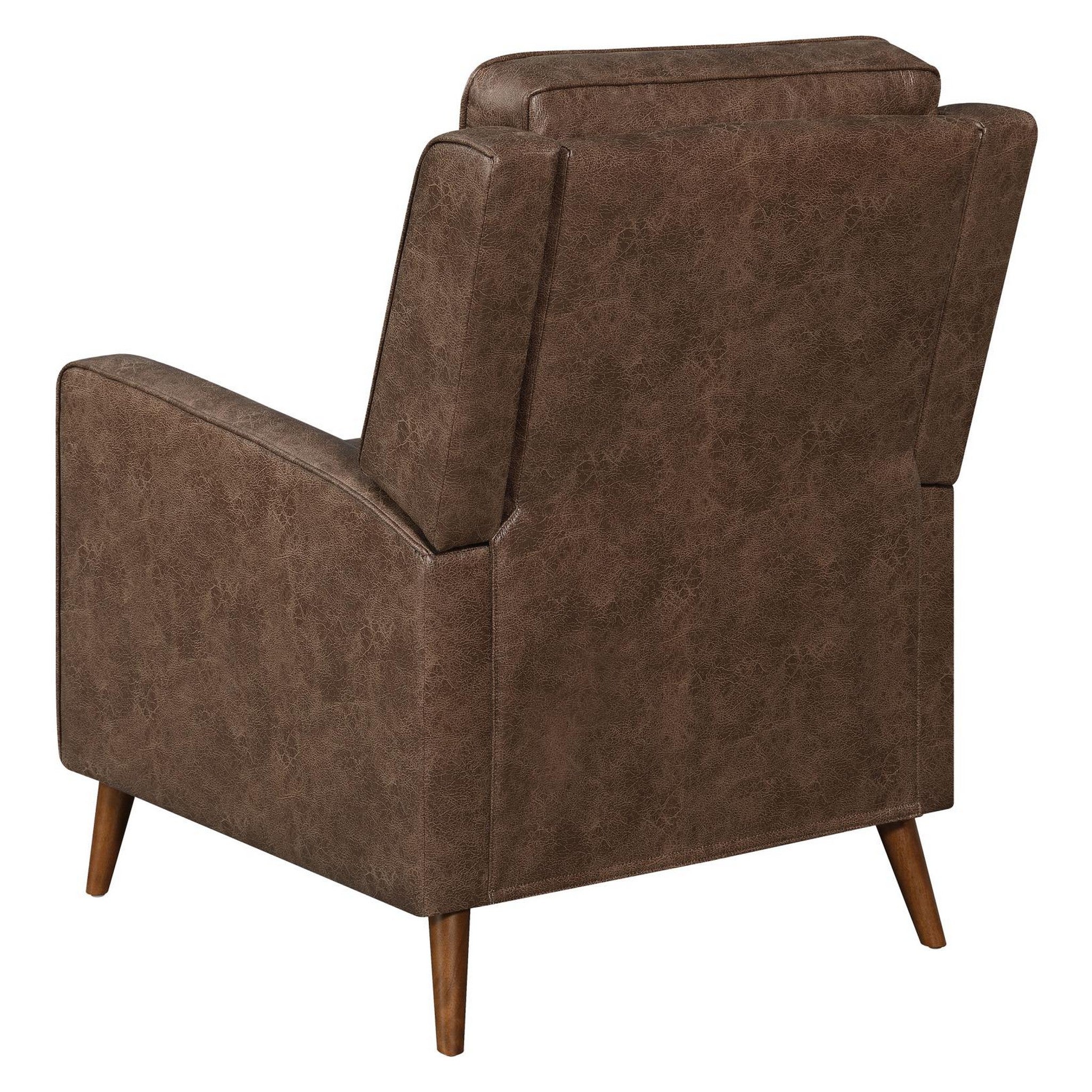 Davidson Upholstered Tufted Push Back Recliner Brown 609566