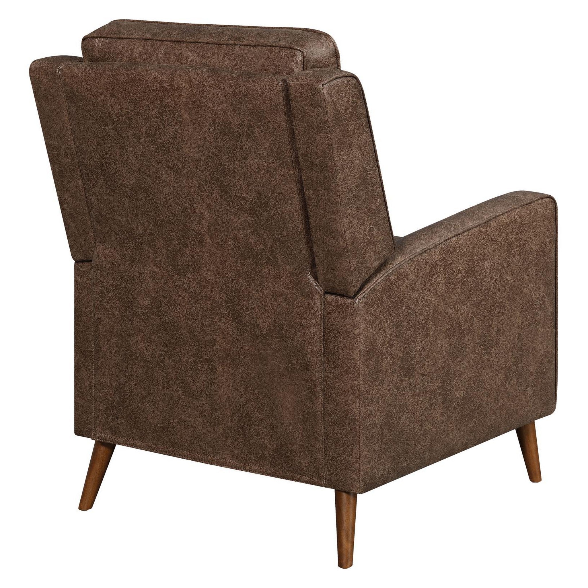 Davidson Upholstered Tufted Push Back Recliner Brown 609566