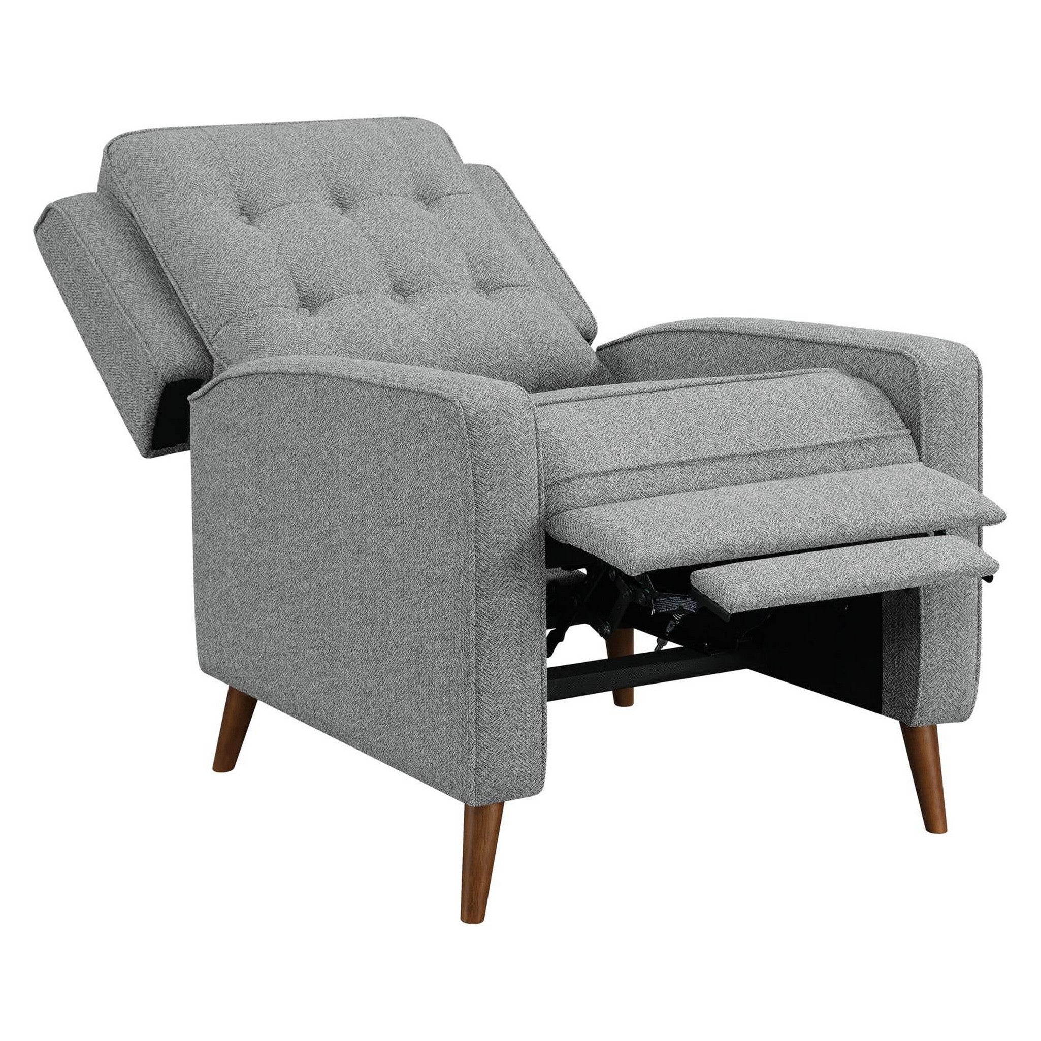 Davidson Upholstered Tufted Push Back Recliner Grey 609567