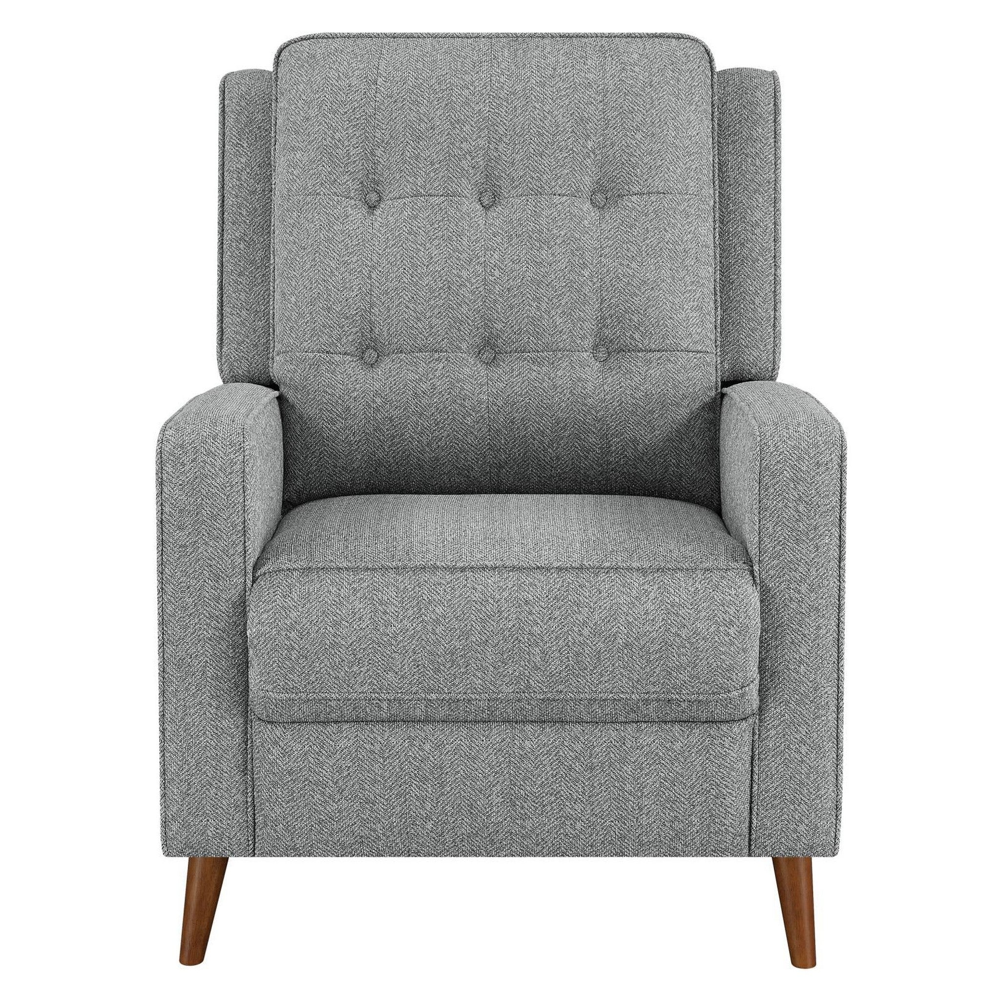 Davidson Upholstered Tufted Push Back Recliner Grey 609567