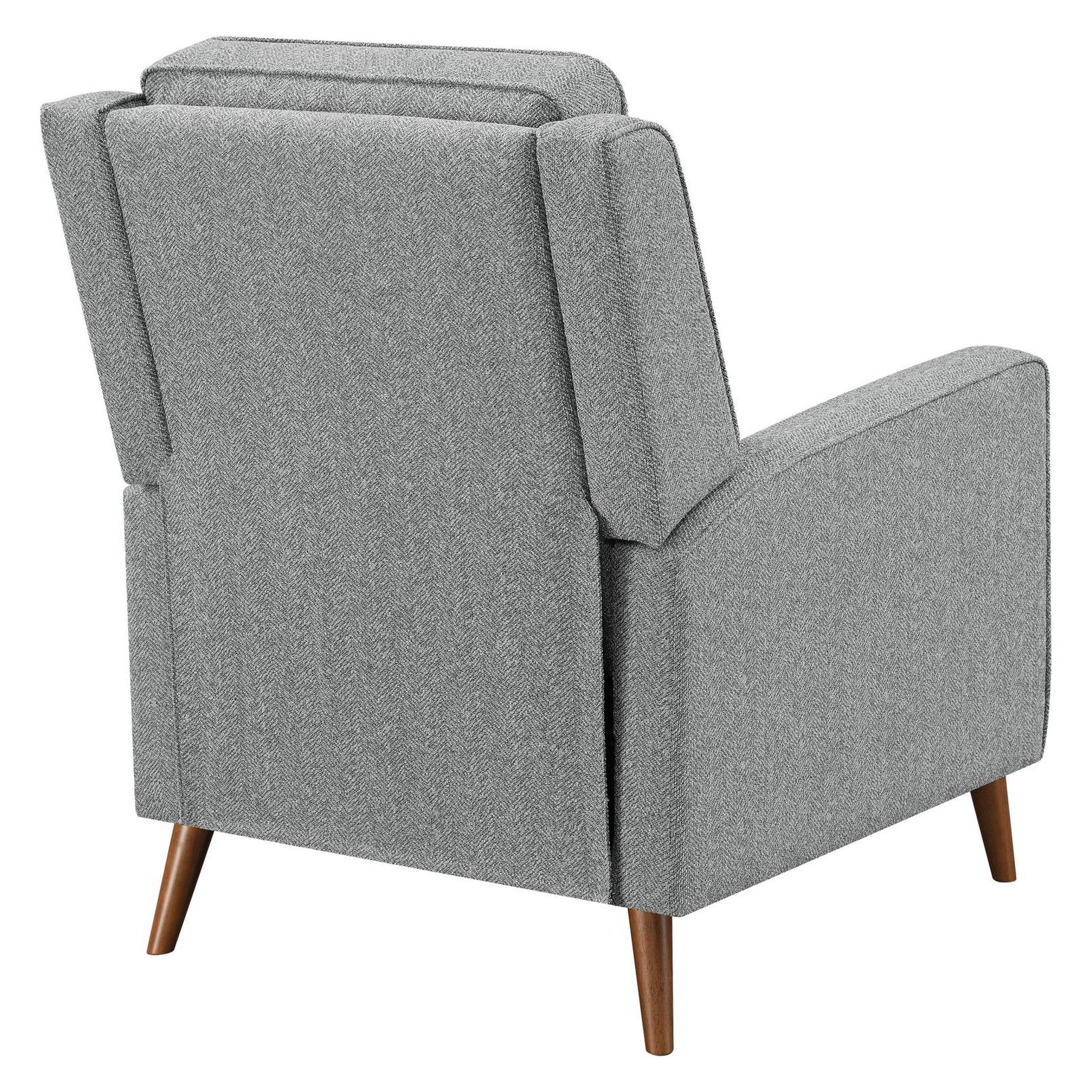 Davidson Upholstered Tufted Push Back Recliner Grey 609567