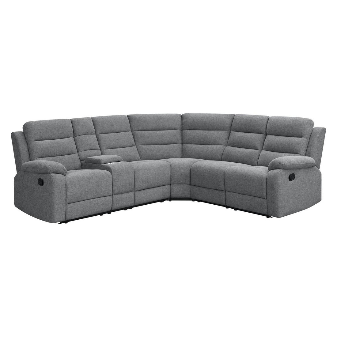 David 3-piece Upholstered Motion Sectional with Pillow Arms Smoke 609620