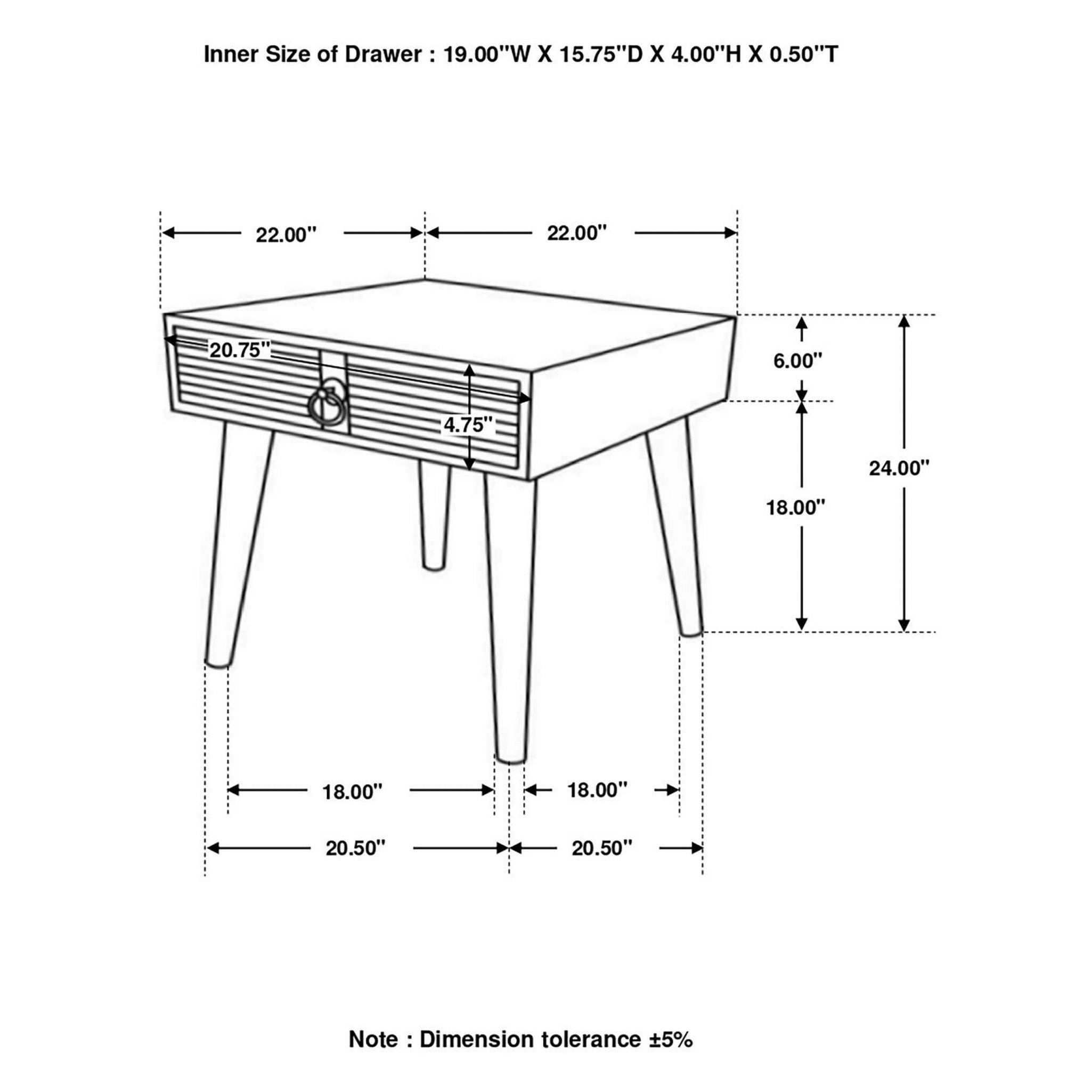 Zabel Square 1-drawer End Table Natural 724257