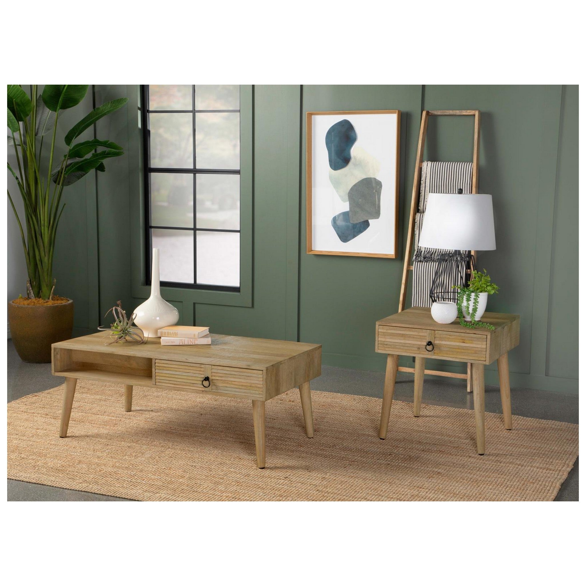 Zabel Square 1-drawer End Table Natural 724257