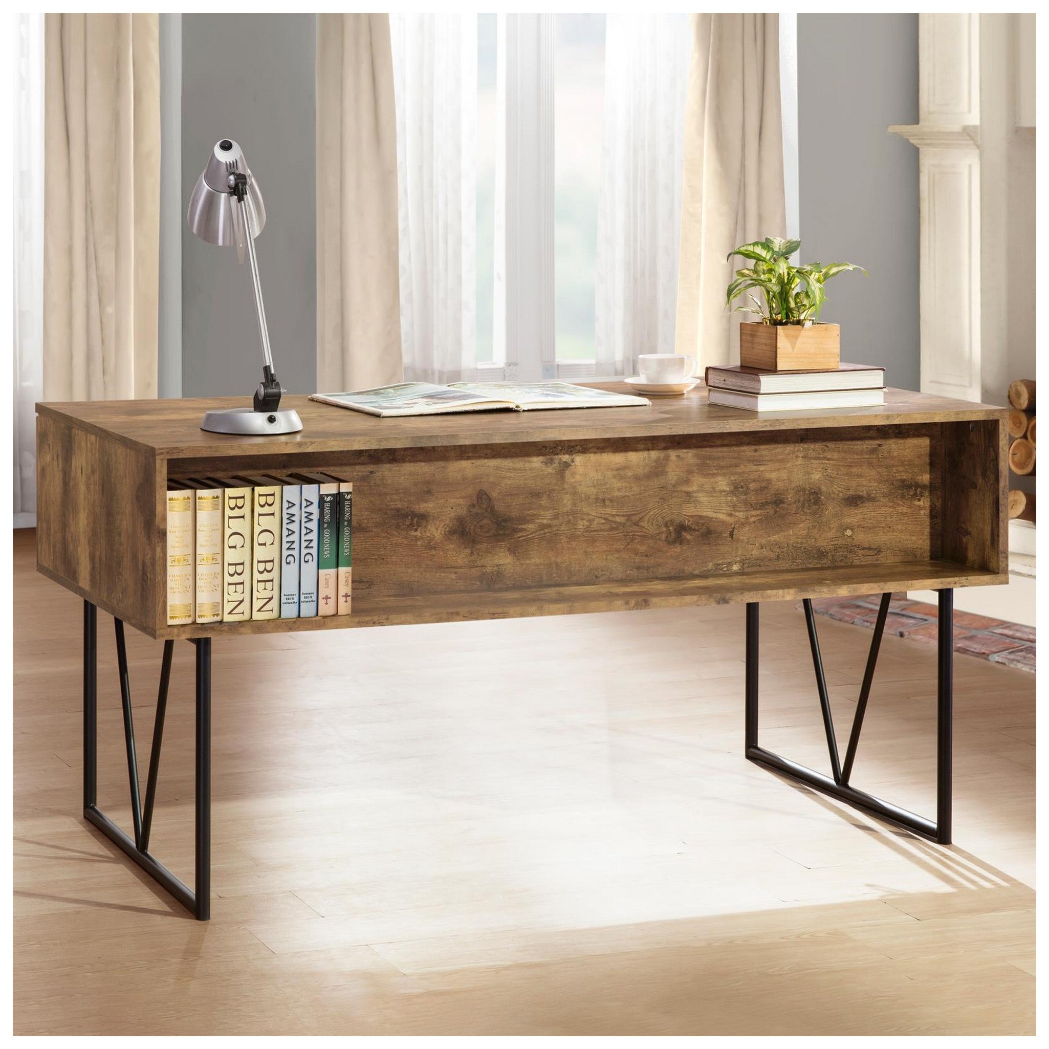 Analiese 4-drawer Writing Desk Antique Nutmeg 800999