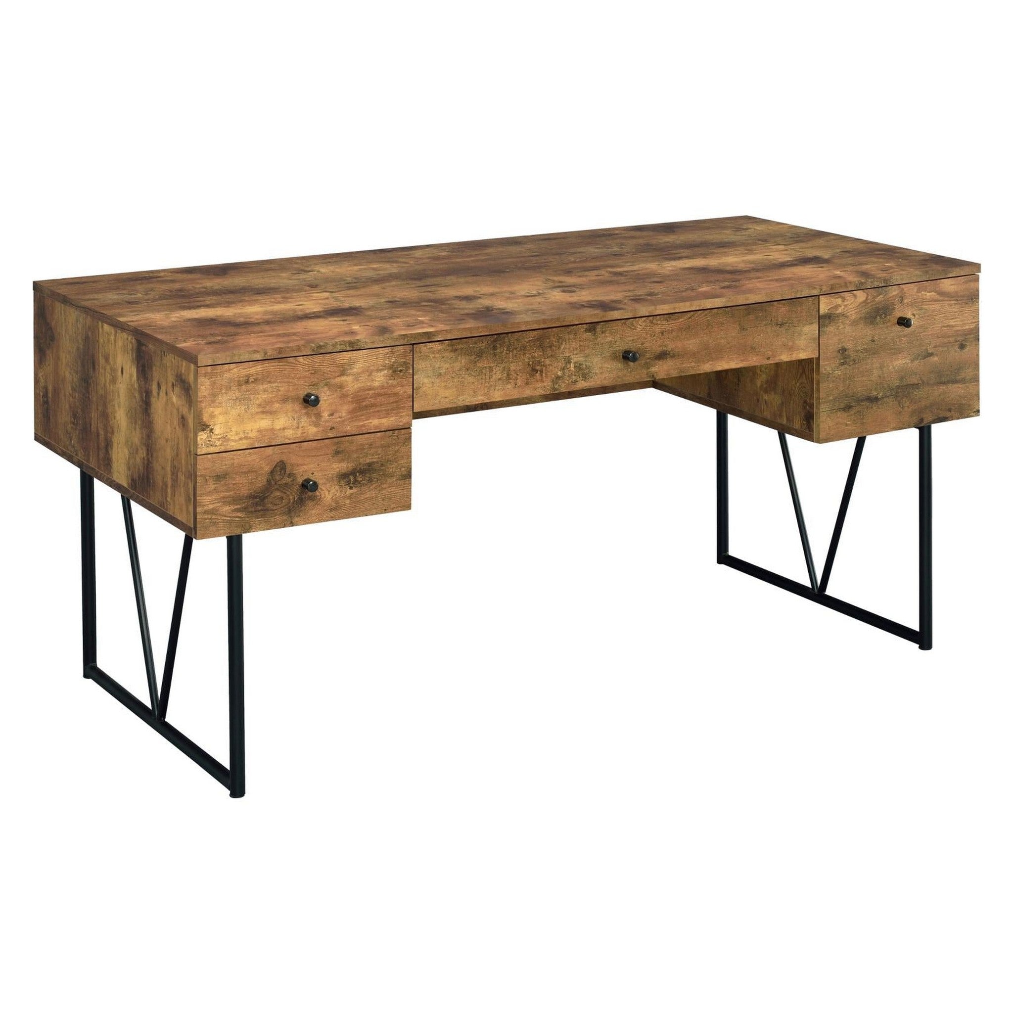 Analiese 4-drawer Writing Desk Antique Nutmeg 800999