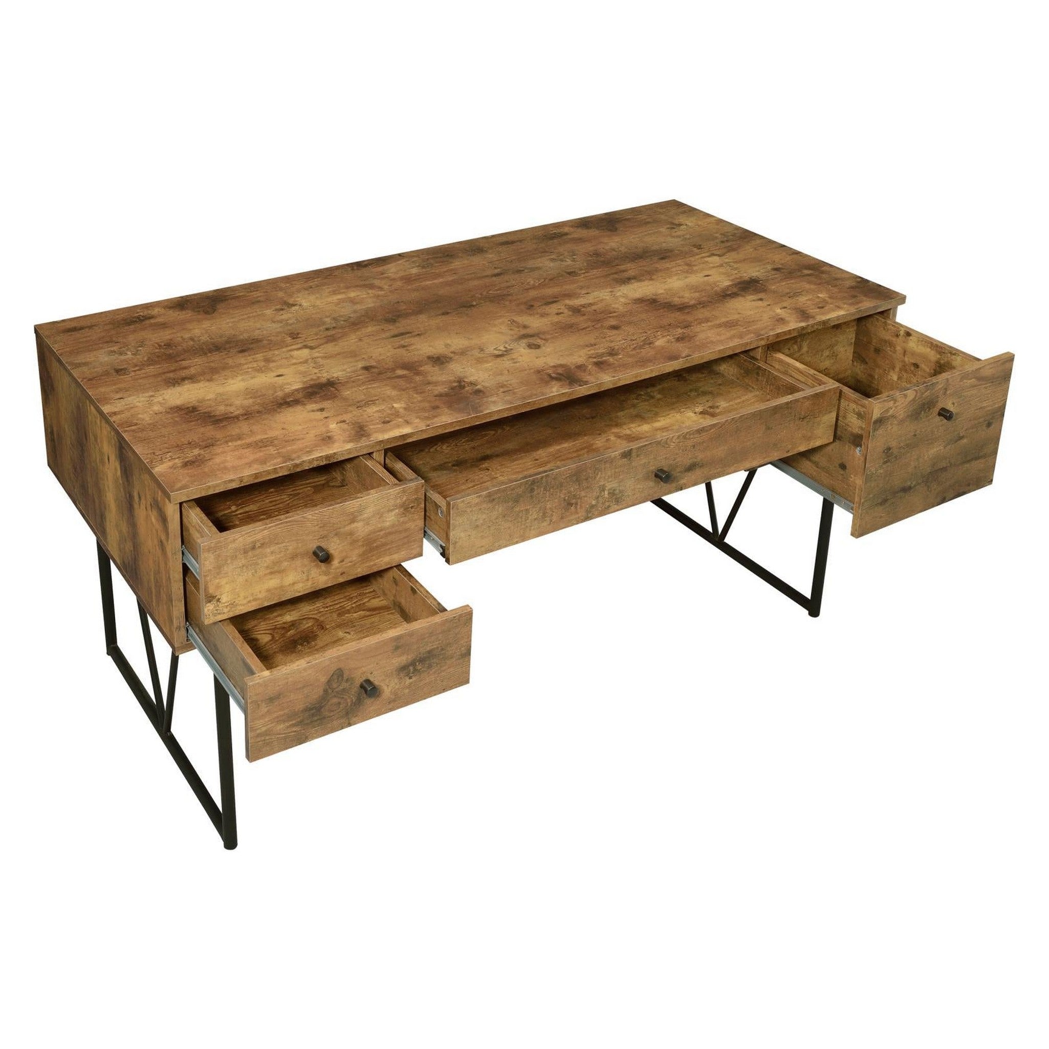 Analiese 4-drawer Writing Desk Antique Nutmeg 800999