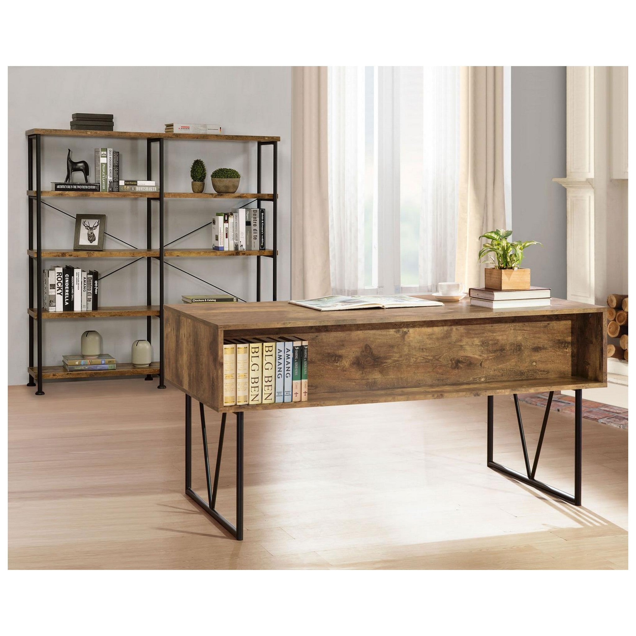 Analiese 4-drawer Writing Desk Antique Nutmeg 800999