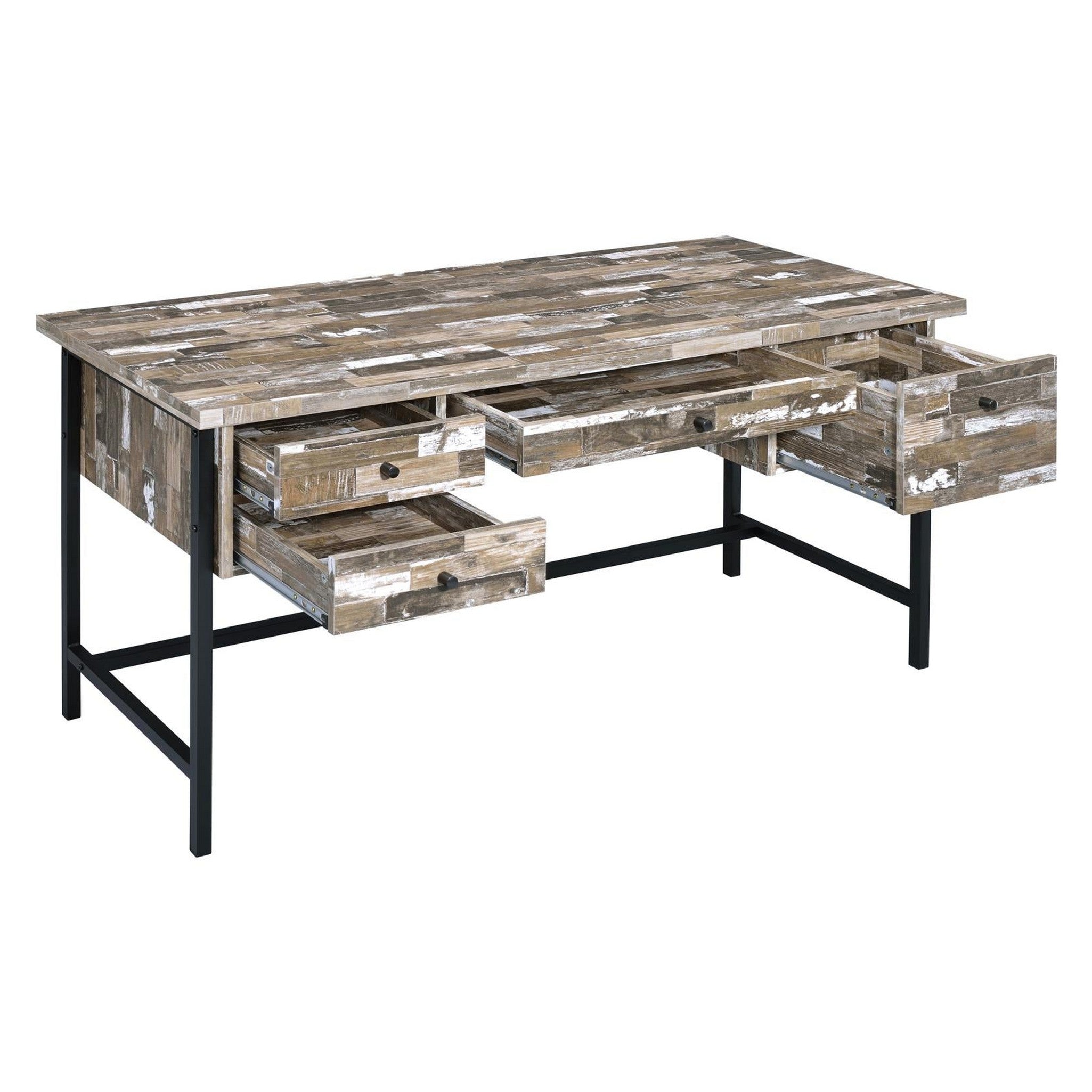 Kemper 4-drawer Writing Desk Salvaged Cabin 801235