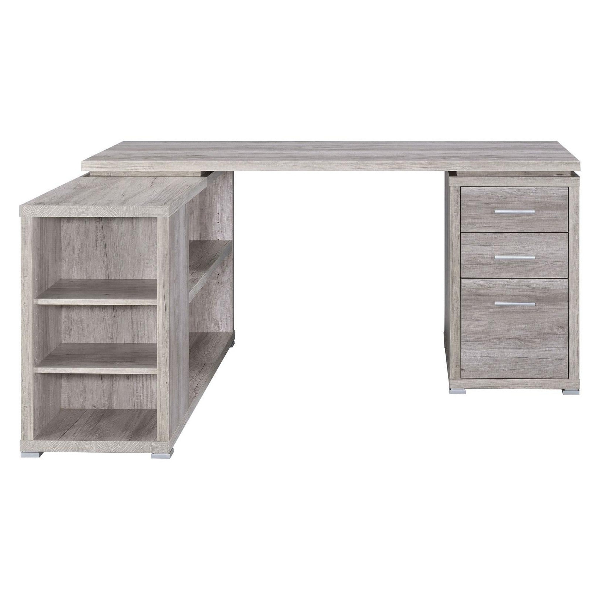 Yvette L-shape Office Desk Grey Driftwood 801516