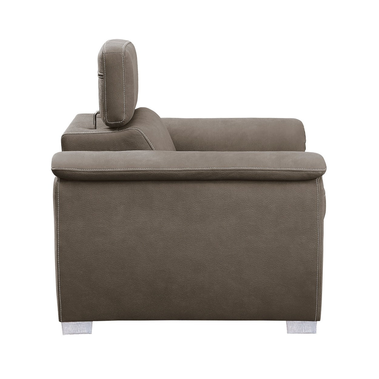 CHAIR W/ ADJ HEADREST AND PULL-OUT OTTOMAN, TAUPE 100% POLYESTER 8228TP-1