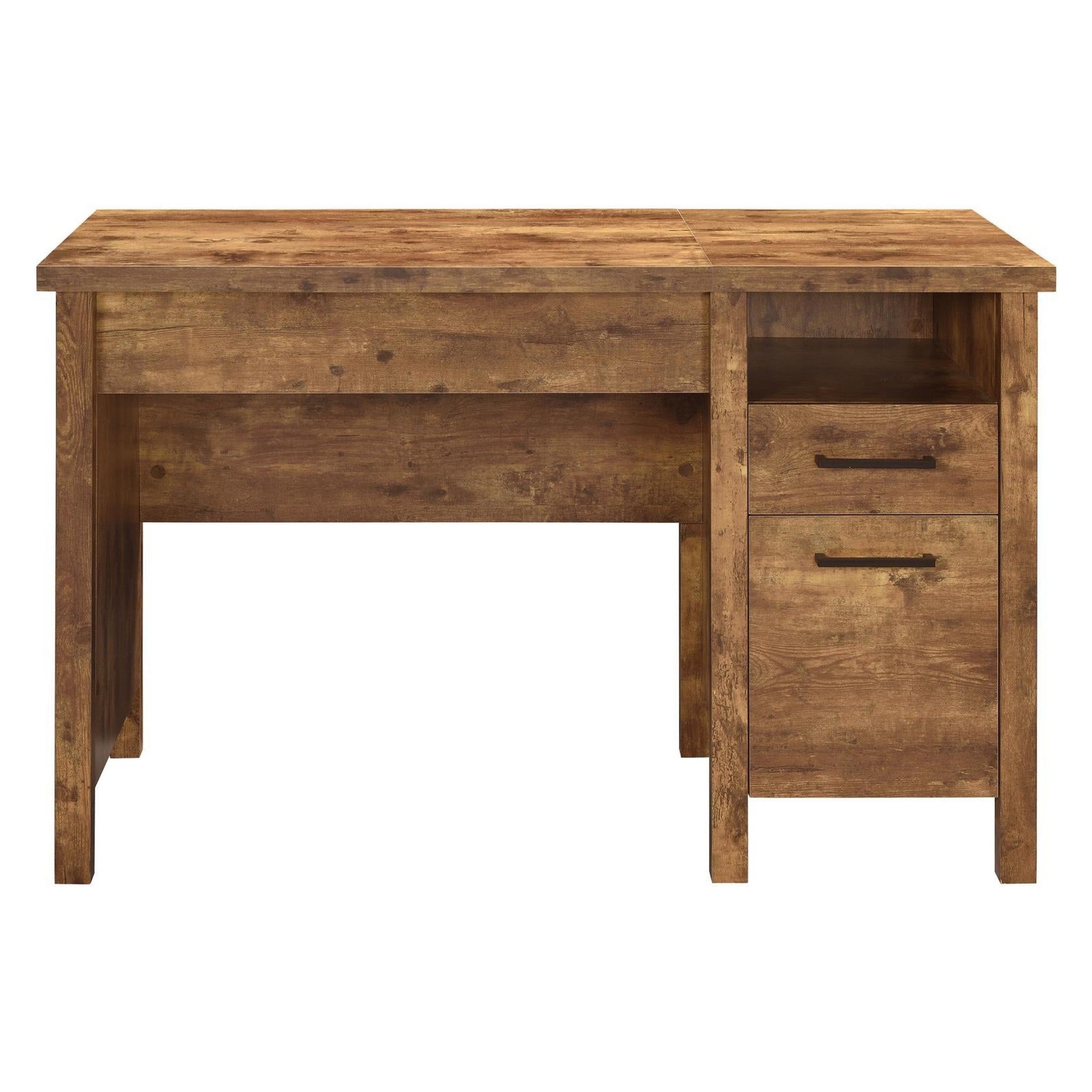 Delwin Lift Top Office Desk with File Cabinet Antique Nutmeg 881240