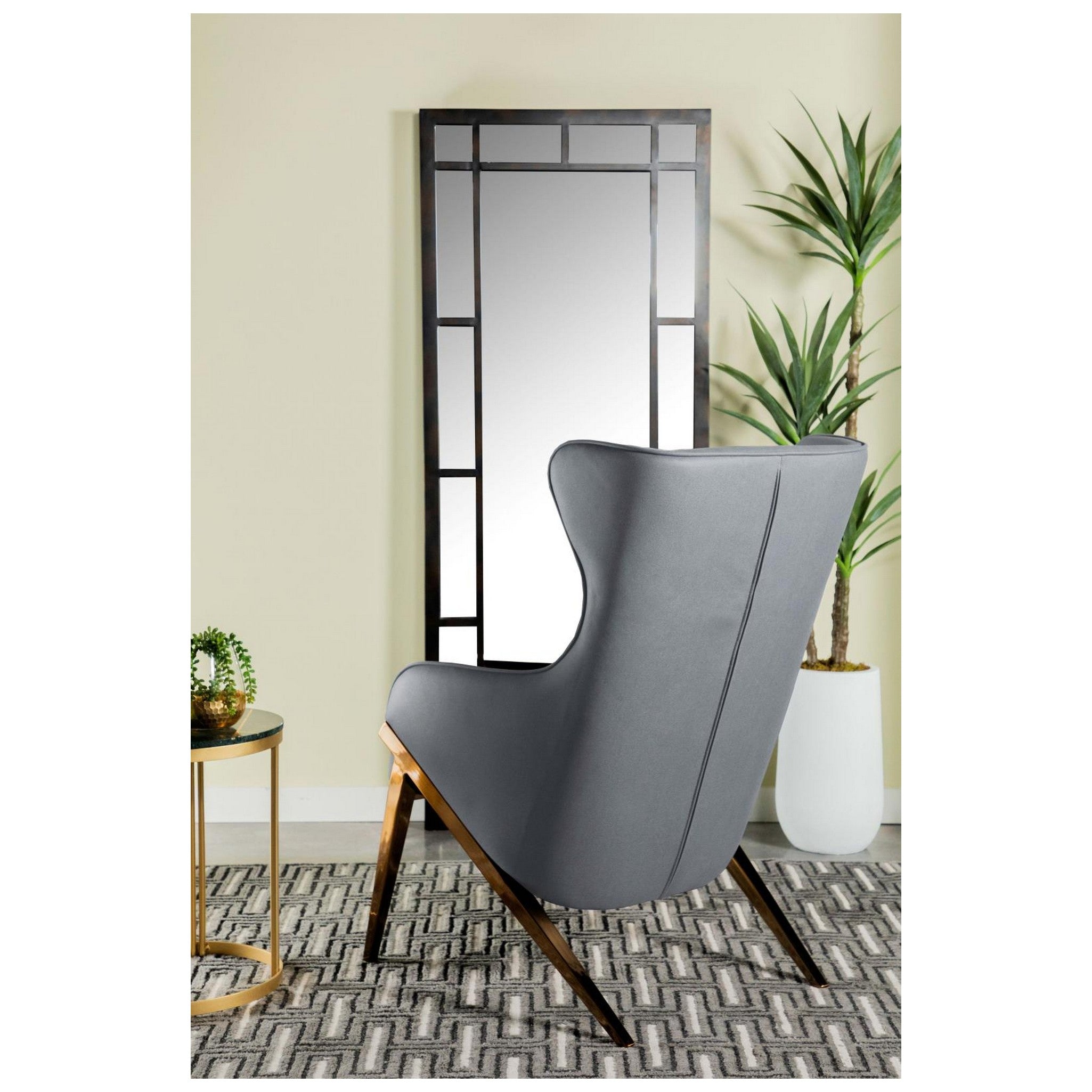 Walker Upholstered Accent Chair Slate and Bronze 903053