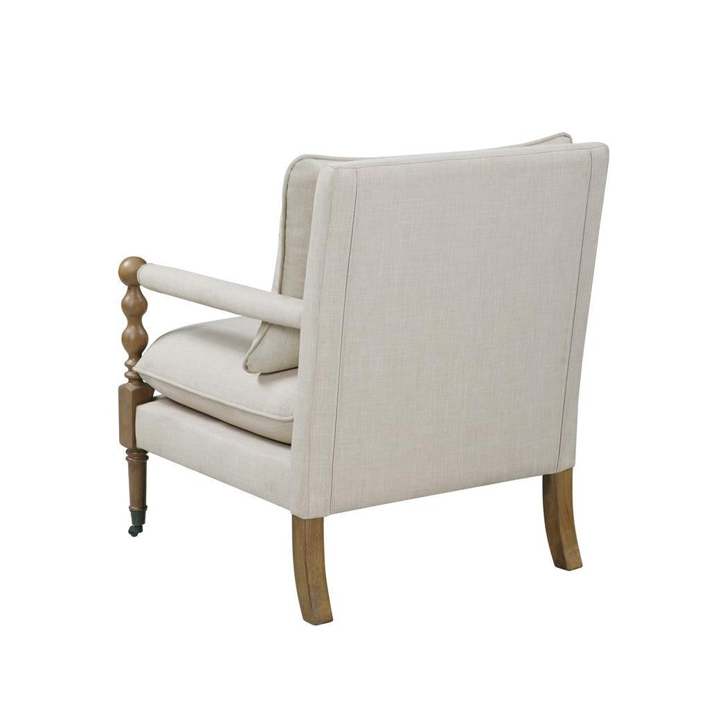 Monaghan Upholstered Accent Chair with Casters Beige 903058