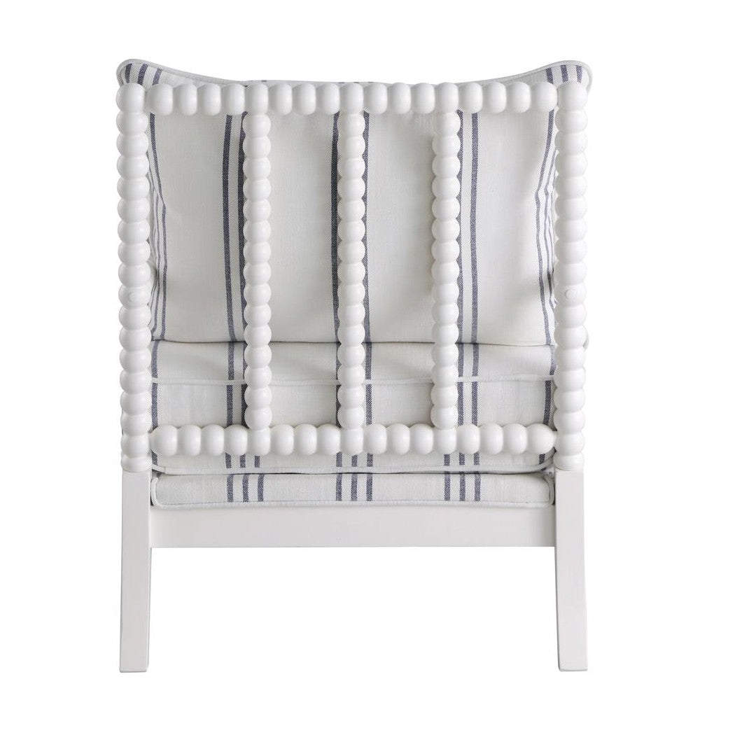 Blanchett Upholstered Accent Chair with Spindle Accent White and Navy 903835