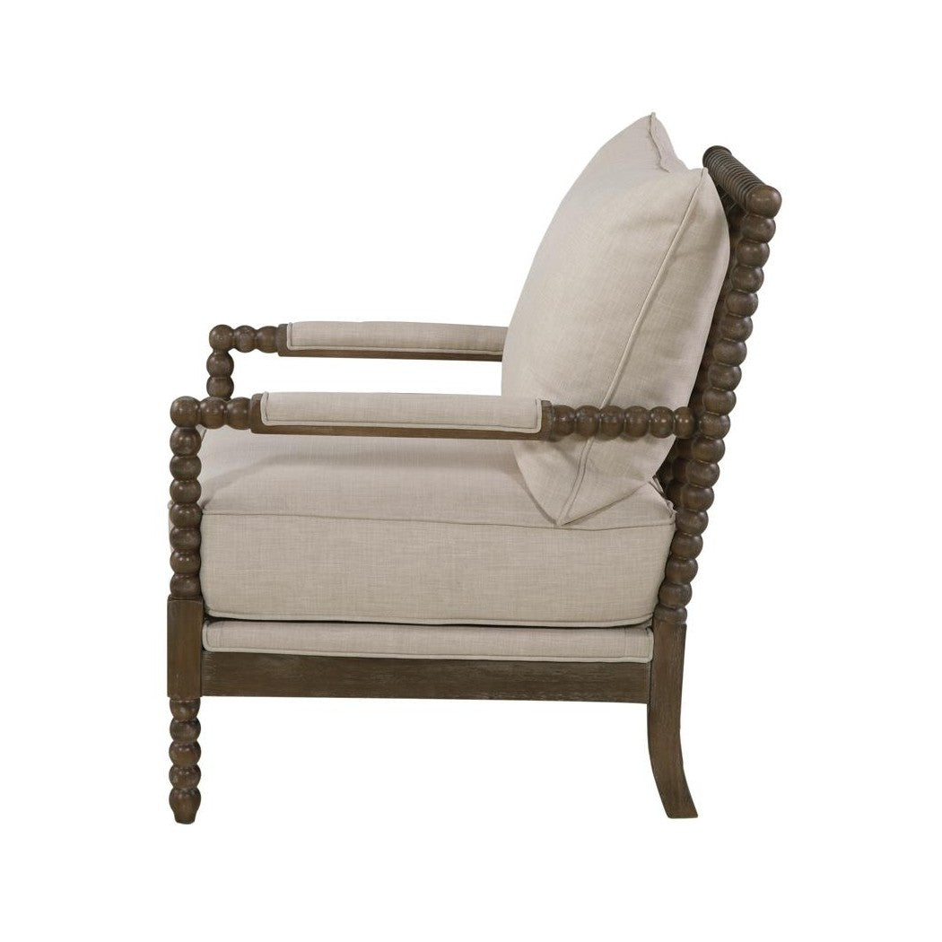Blanchett Cushion Back Accent Chair Beige and Natural 905362