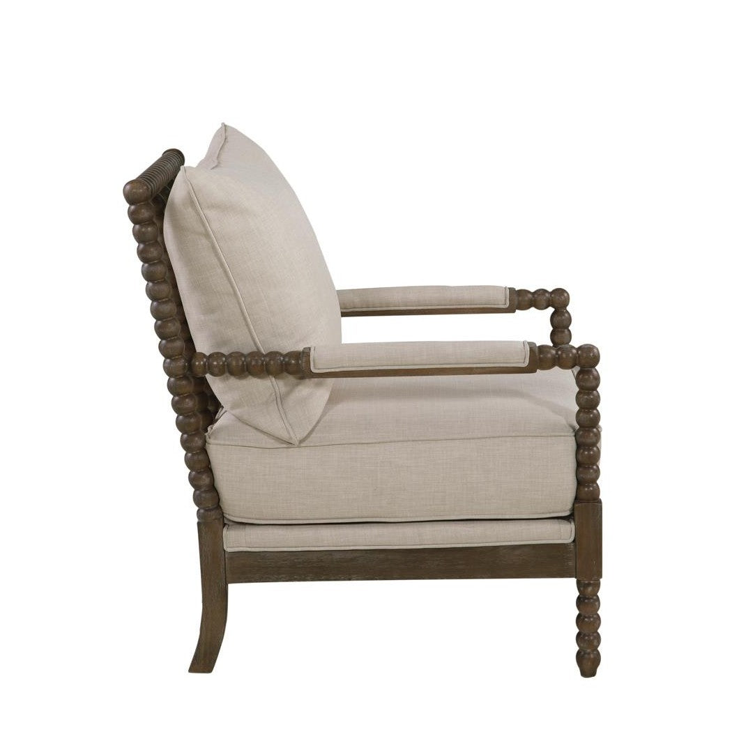 Blanchett Cushion Back Accent Chair Beige and Natural 905362