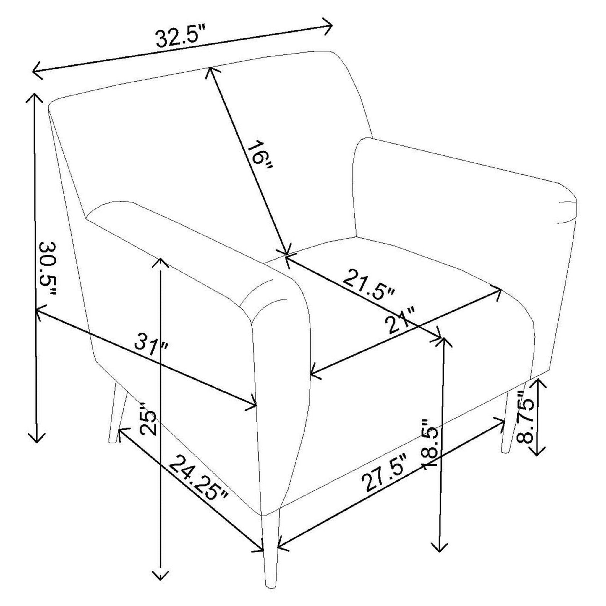 Sally Upholstered Track Arms Accent Chair Lemon 905639