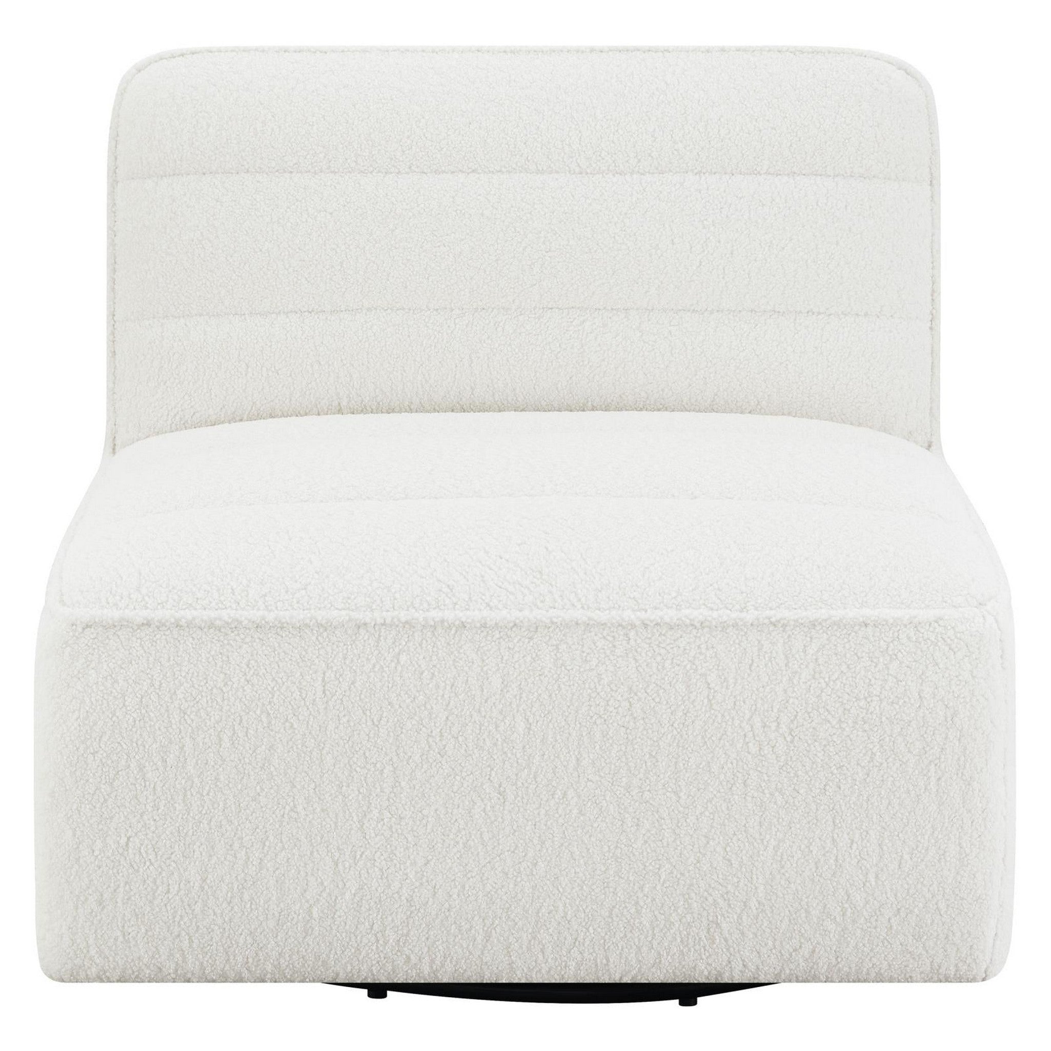 Cobie Upholstered Swivel Armless Chair Natural 905723