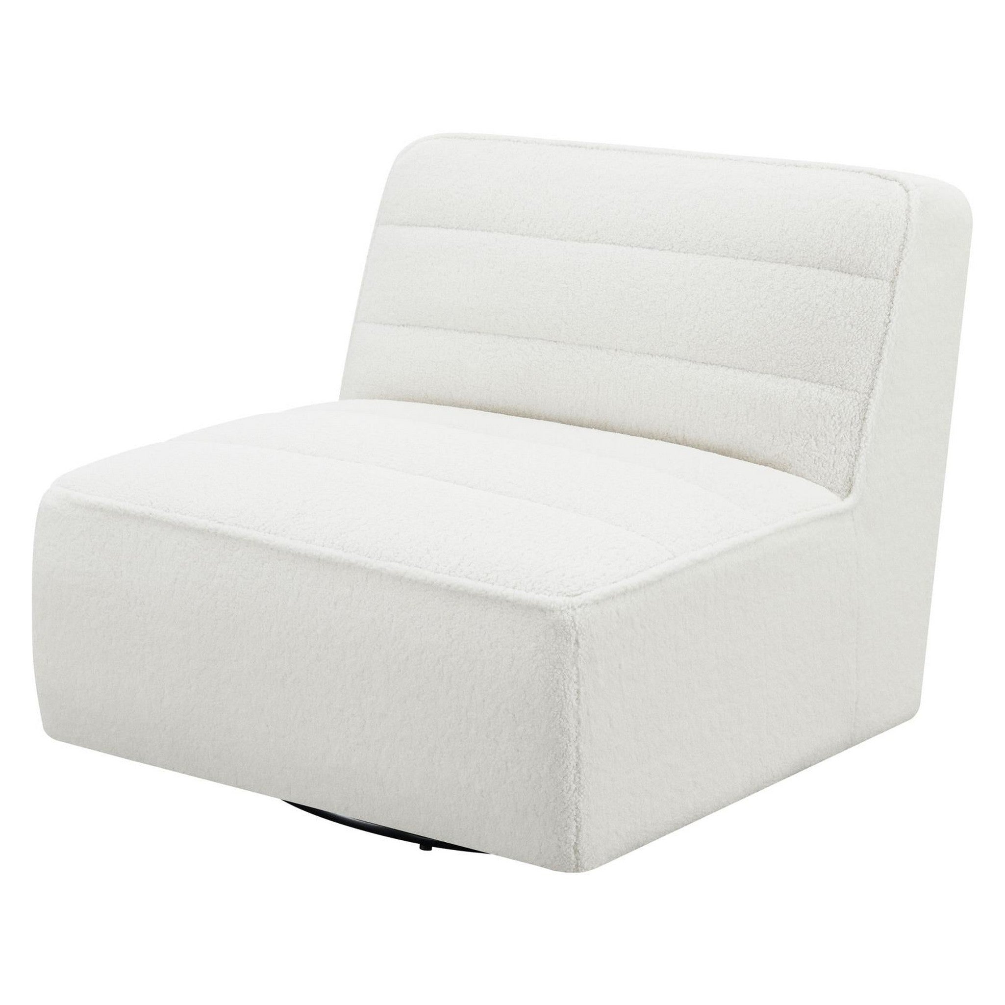 Cobie Upholstered Swivel Armless Chair Natural 905723