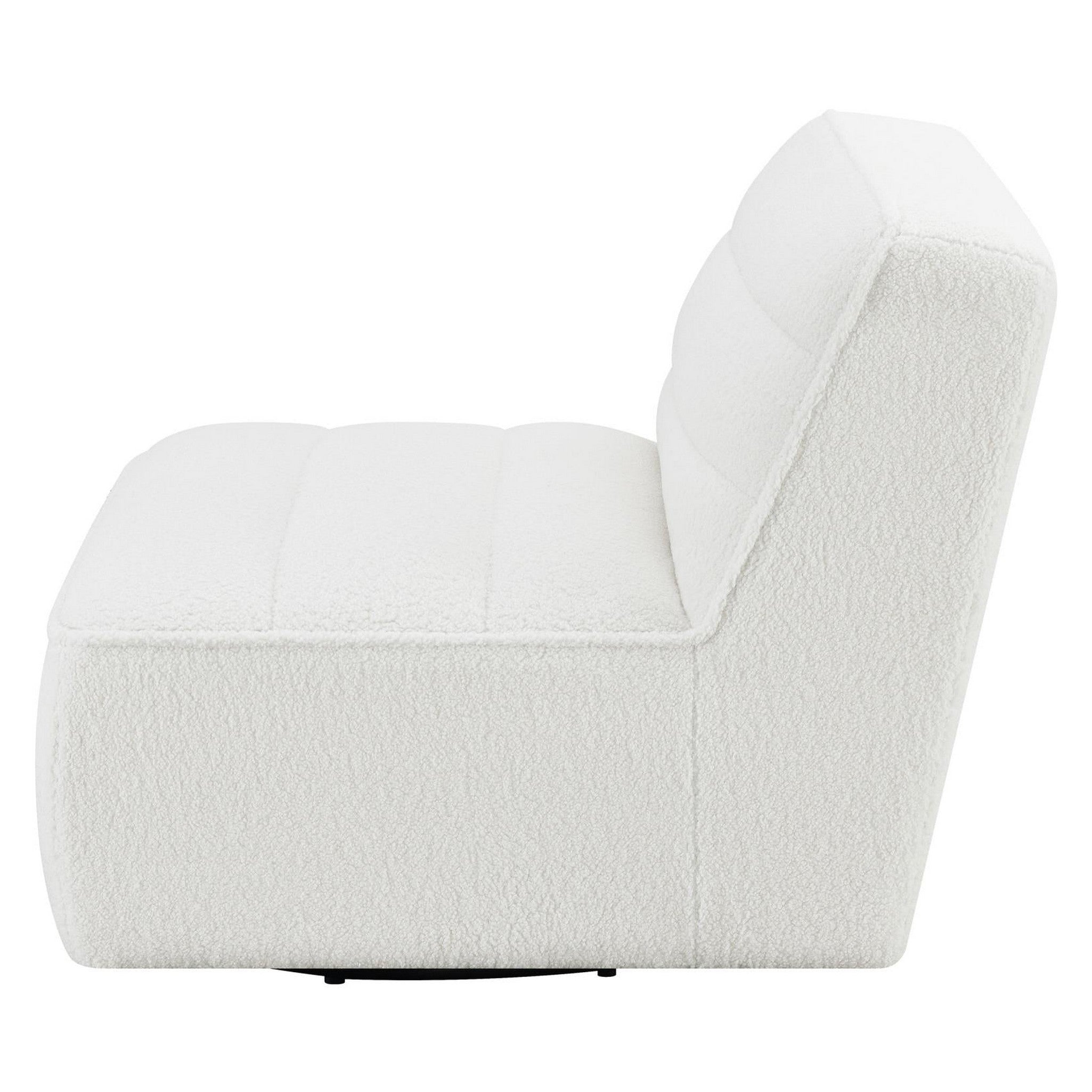 Cobie Upholstered Swivel Armless Chair Natural 905723