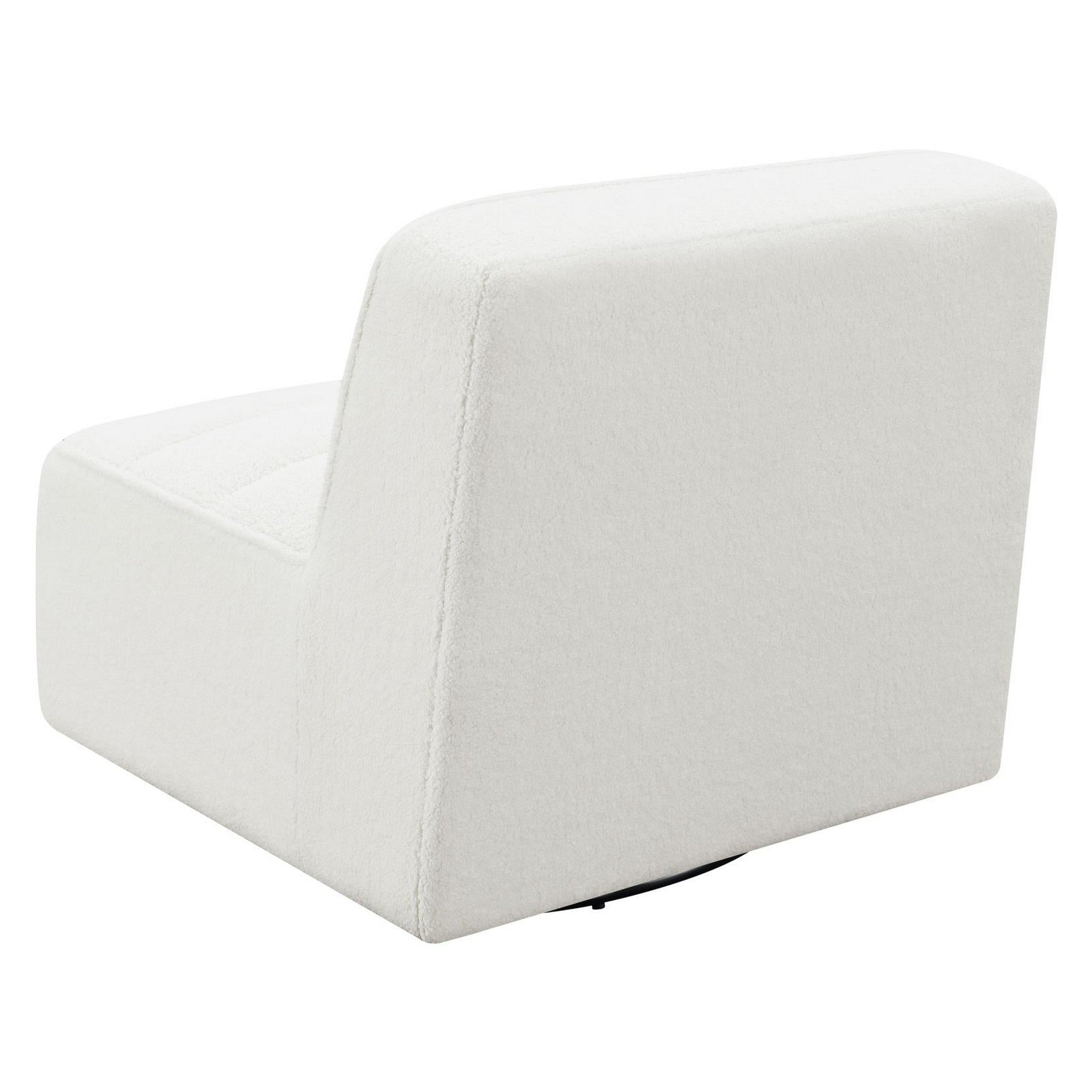 Cobie Upholstered Swivel Armless Chair Natural 905723