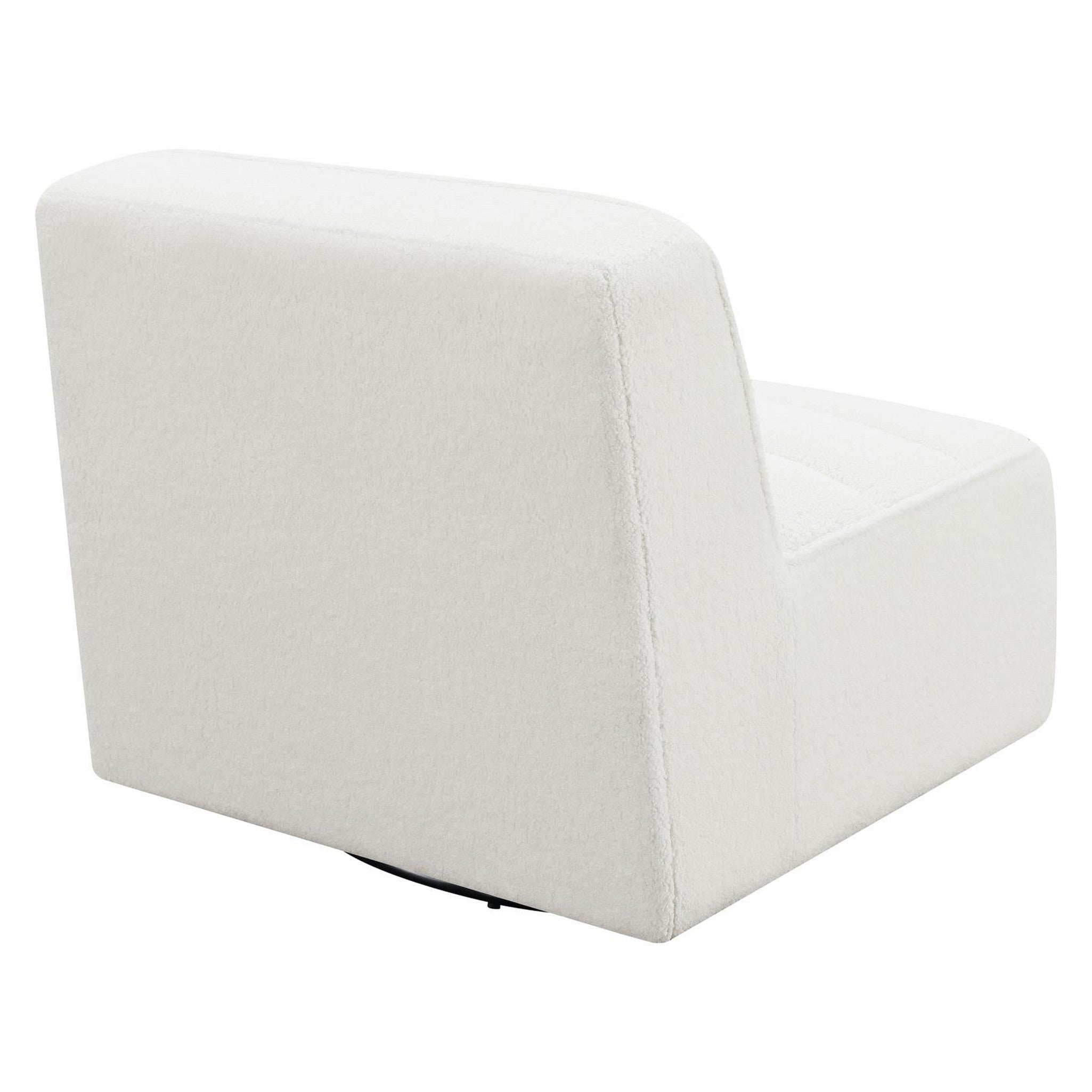 Cobie Upholstered Swivel Armless Chair Natural 905723