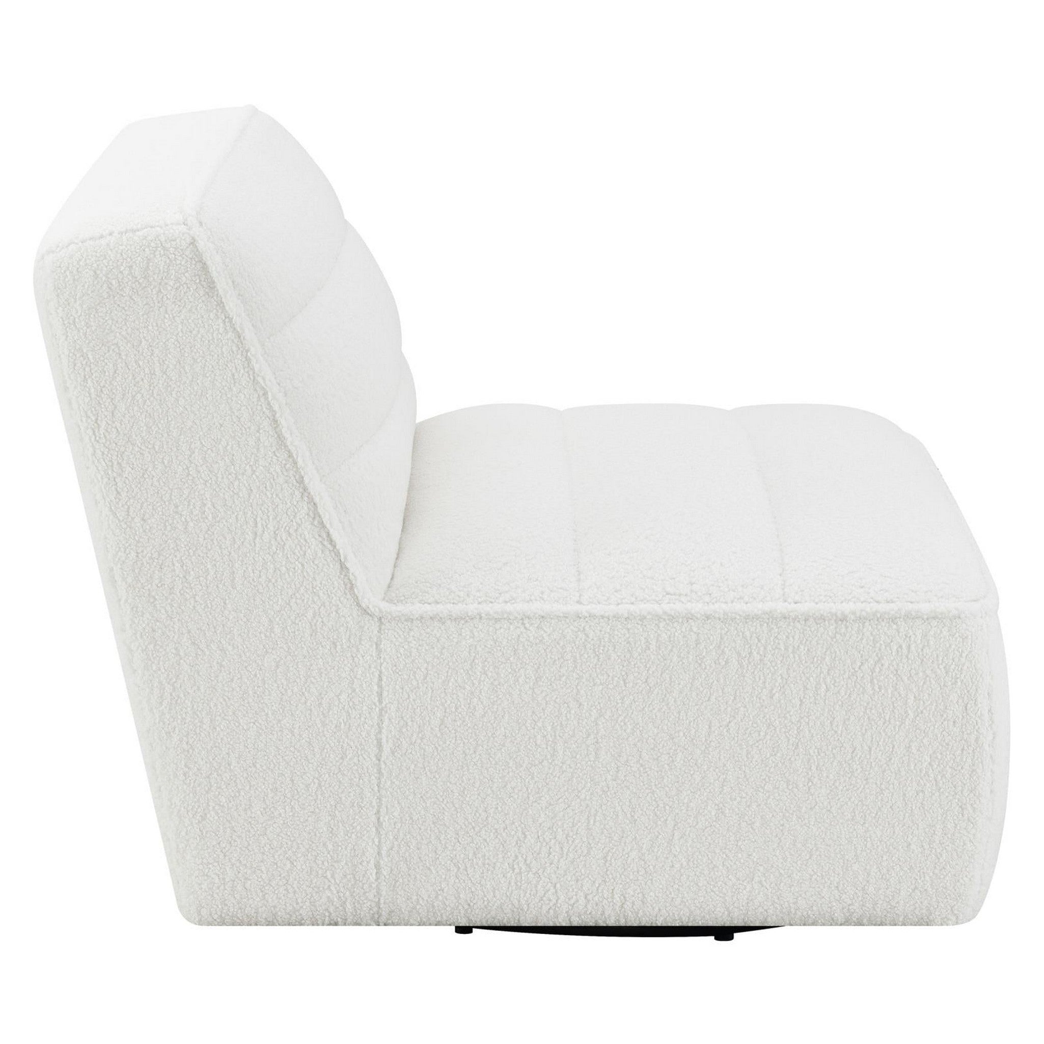 Cobie Upholstered Swivel Armless Chair Natural 905723